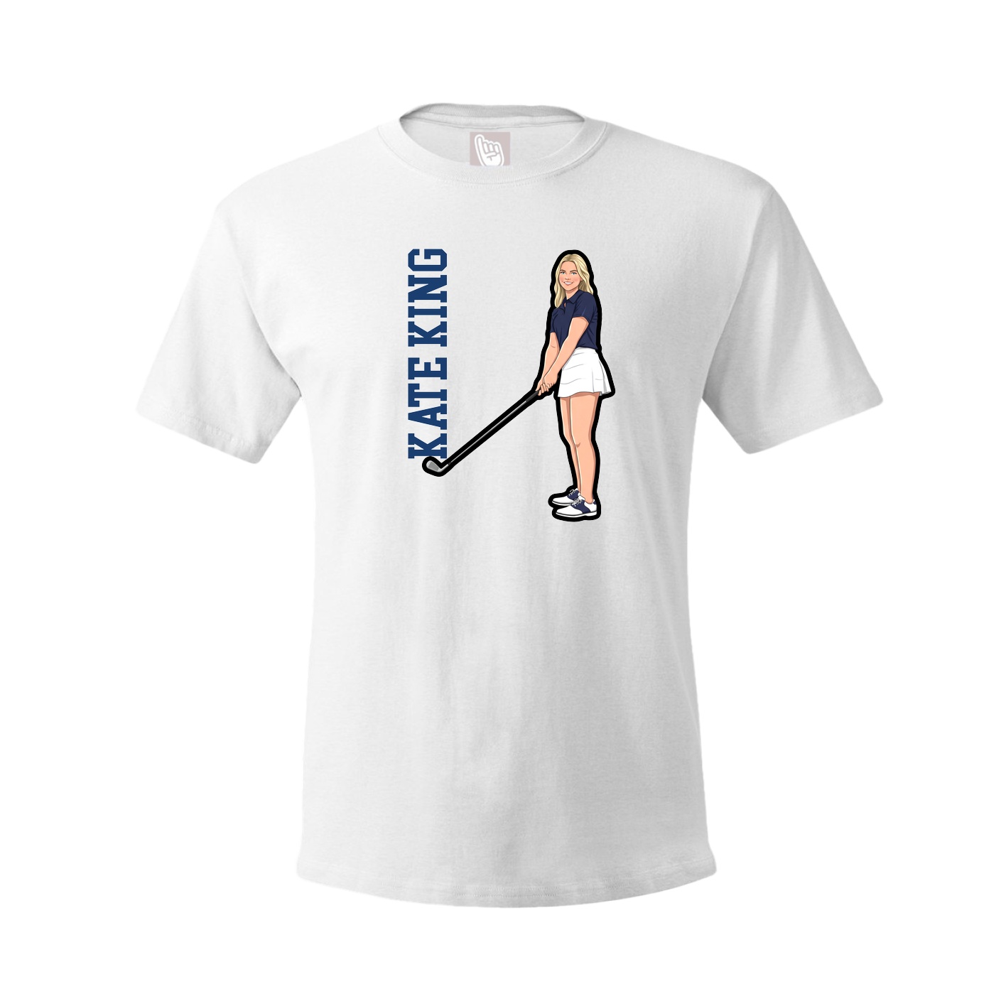 Youth Tee — Name Vertical in White