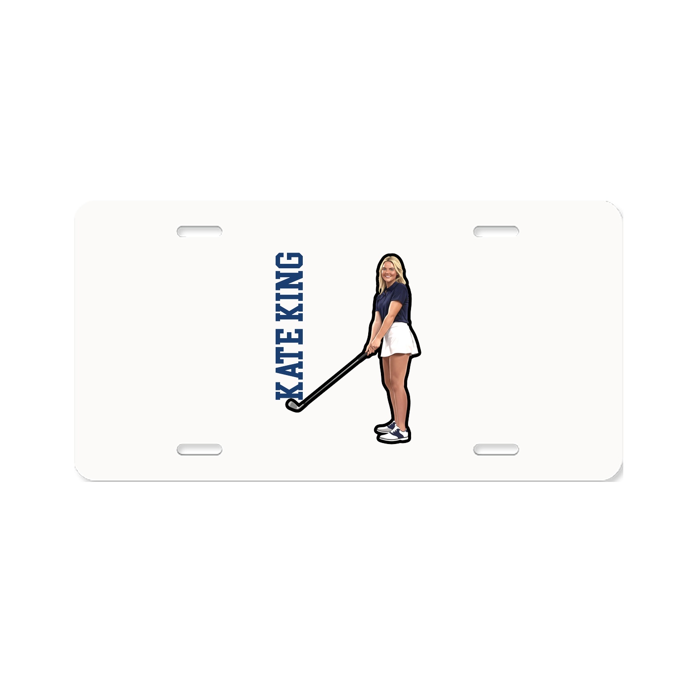 License Plate — Name Vertical in Classic