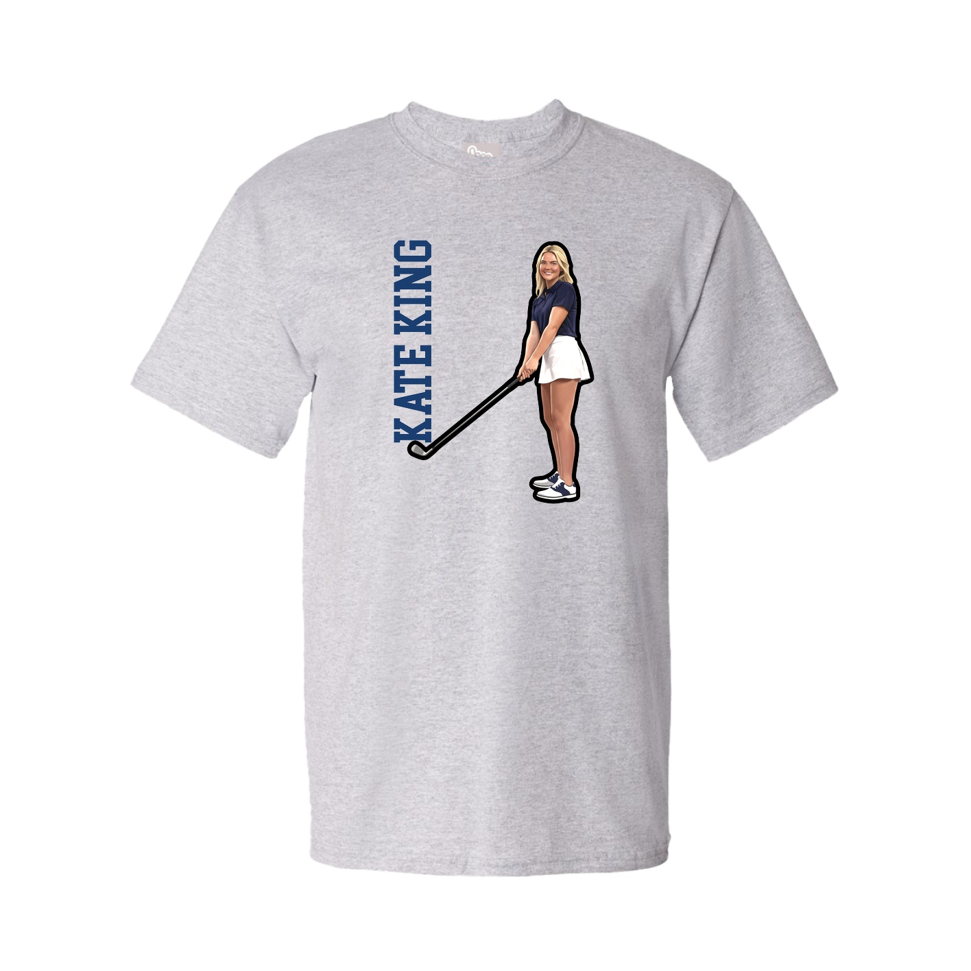 Tee — Name Vertical in Grey