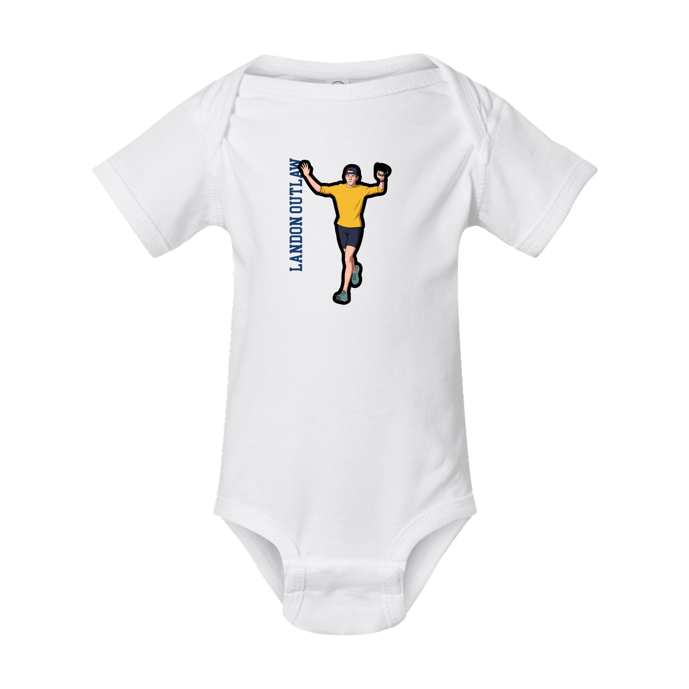 Baby Onesie — Name Vertical in White