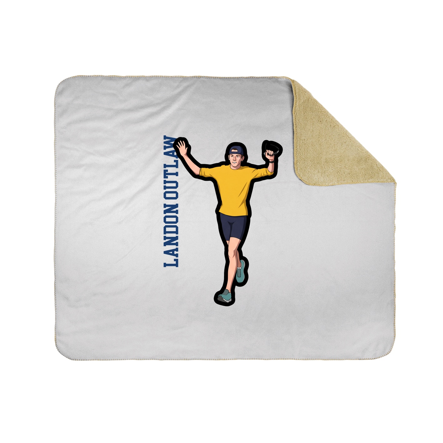 Throw Blanket — Name Vertical in White