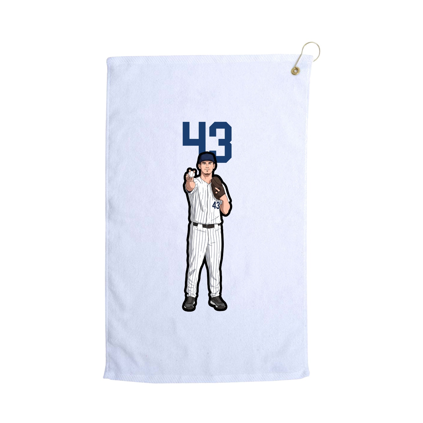 Golf Towel — Number Top in White