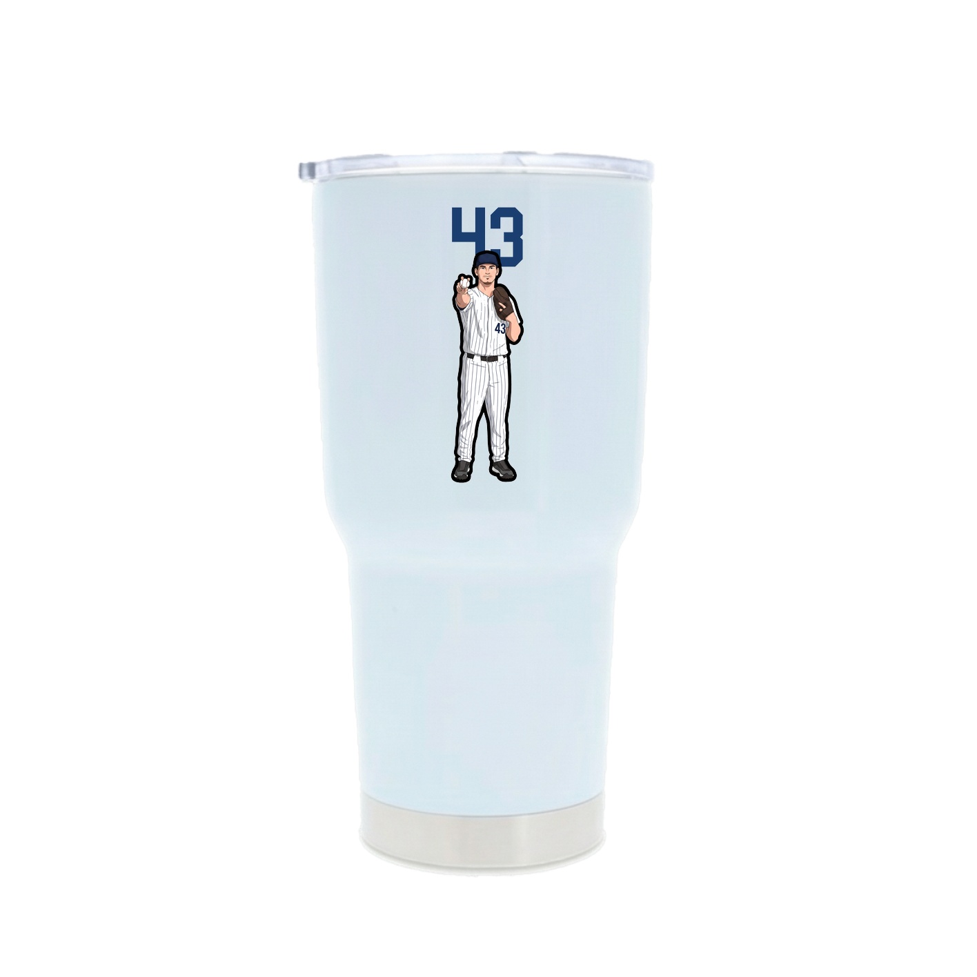 30oz Stainless Steel Tumbler — Number Top in White
