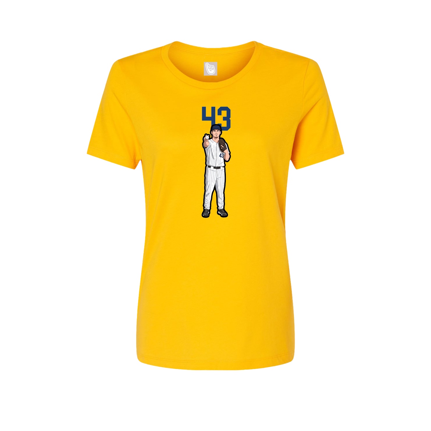 Womens Tee — Number Top in Gold
