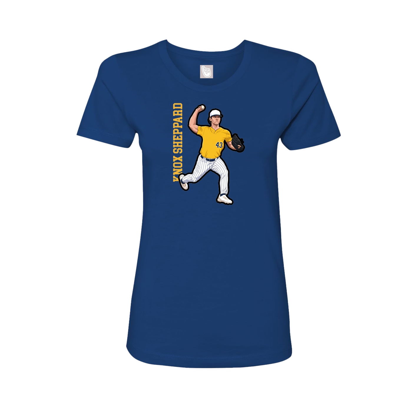 Womens Tee — Name Vertical in Royal