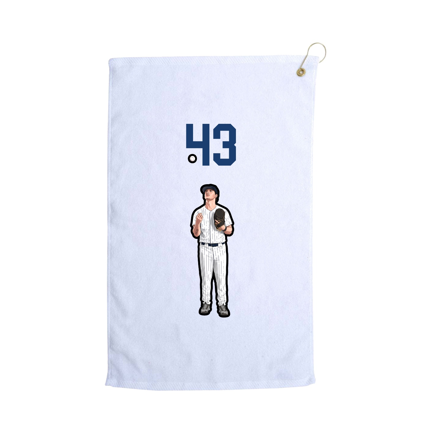 Golf Towel — Number Top in White