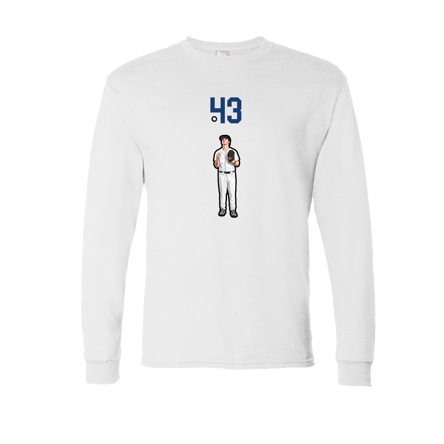 Long Sleeve Tee — Number Top in White