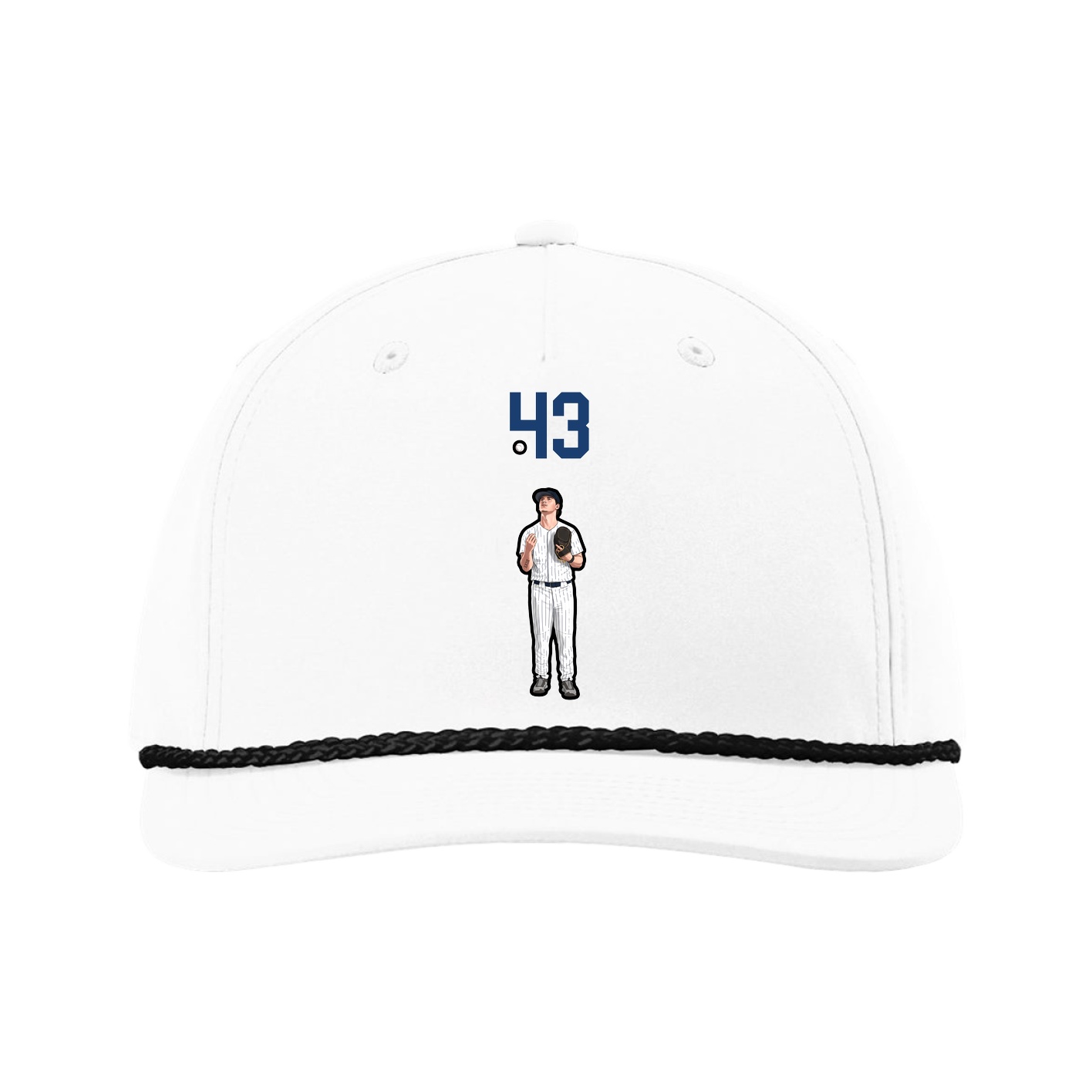 Five-Panel Classic Rope Cap — Number Top in White
