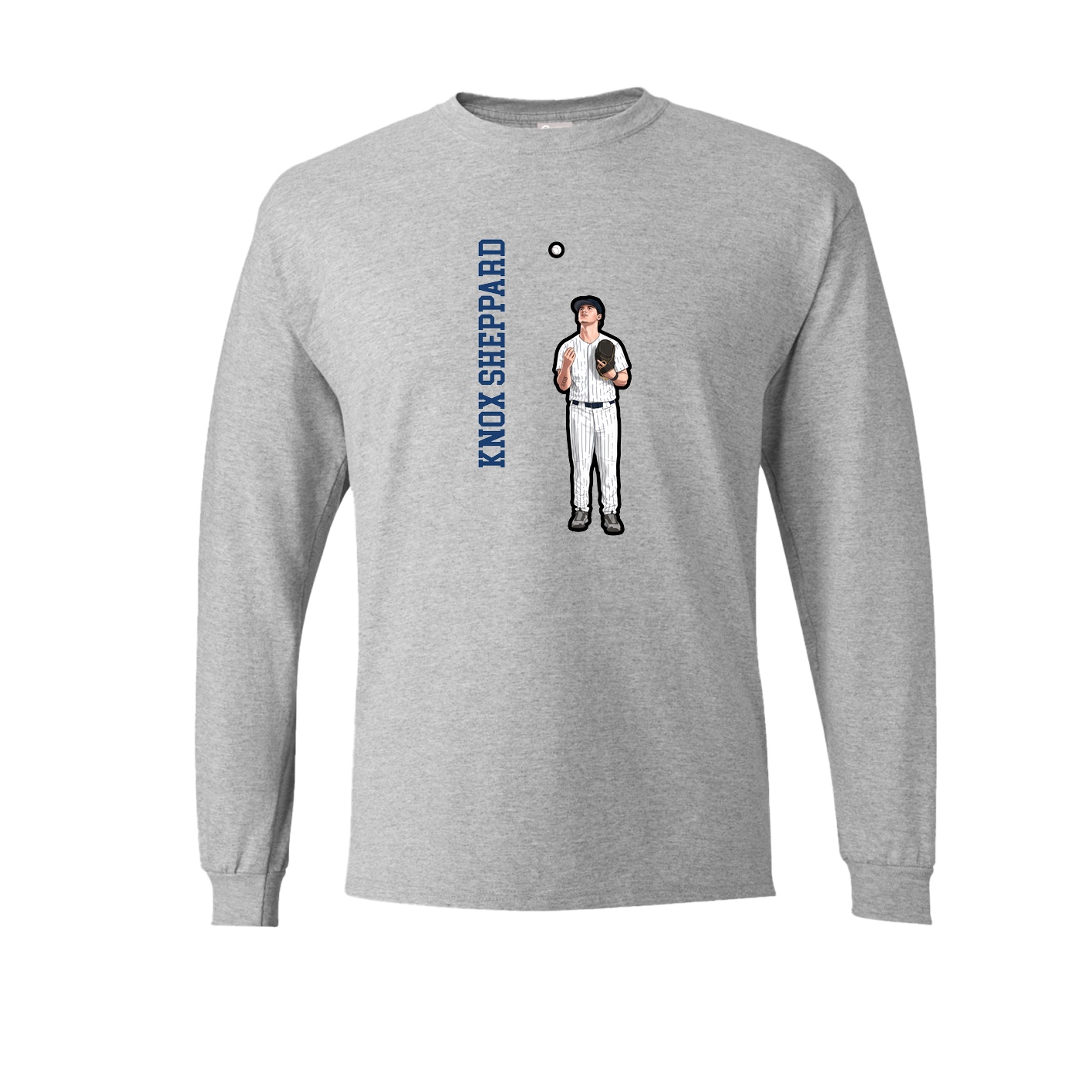 Long Sleeve Tee — Name Vertical in Grey