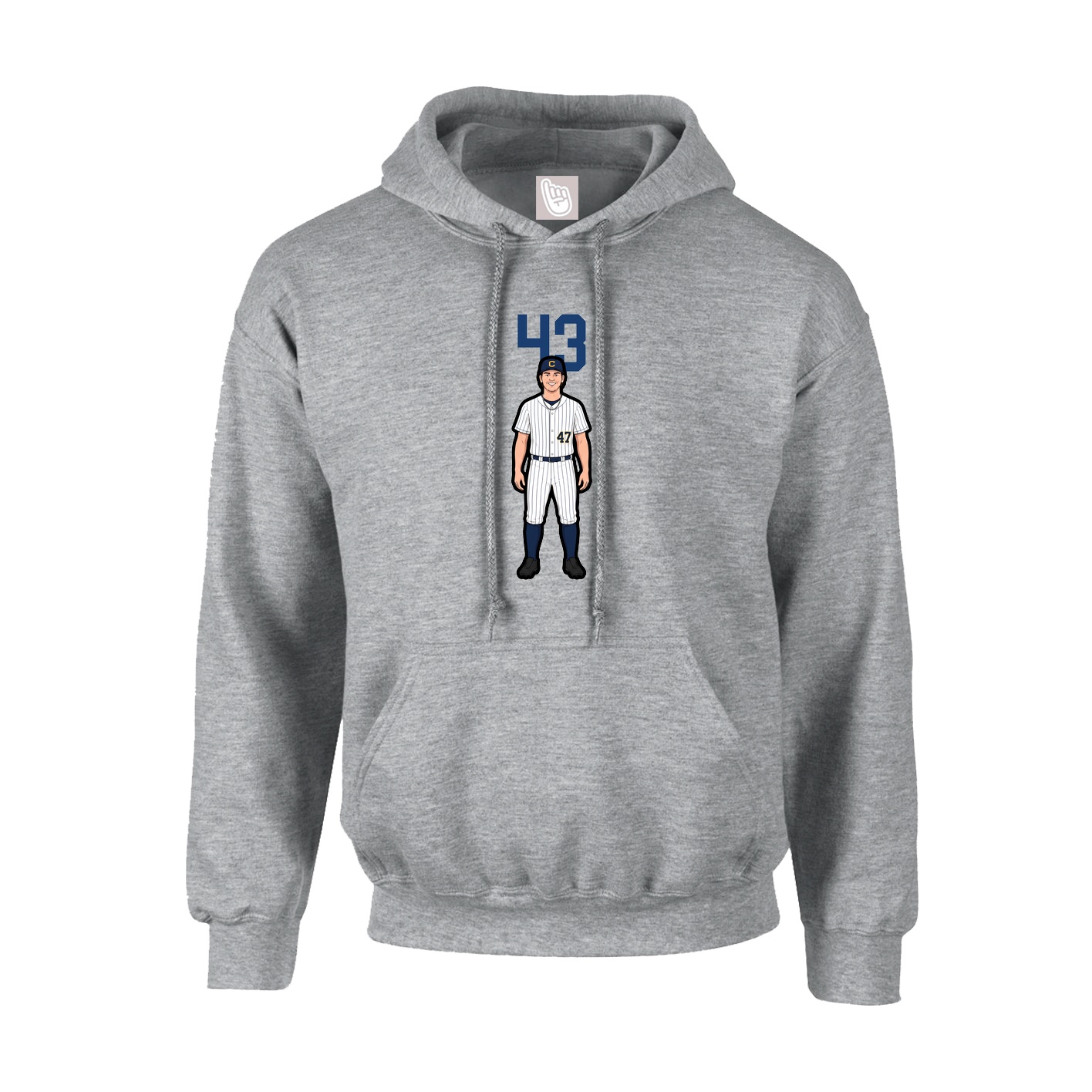 Hoodie — Number Top in Grey