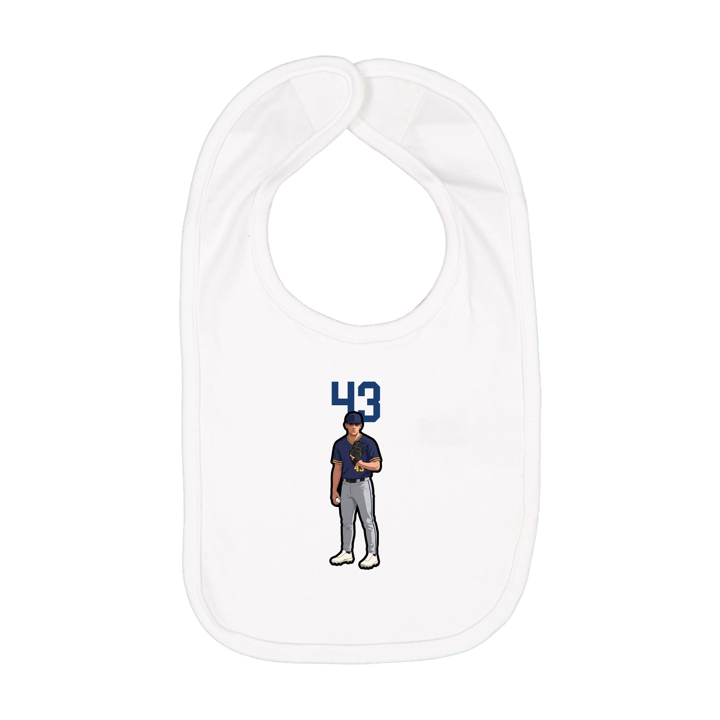 Infant Bib — Number Top in White