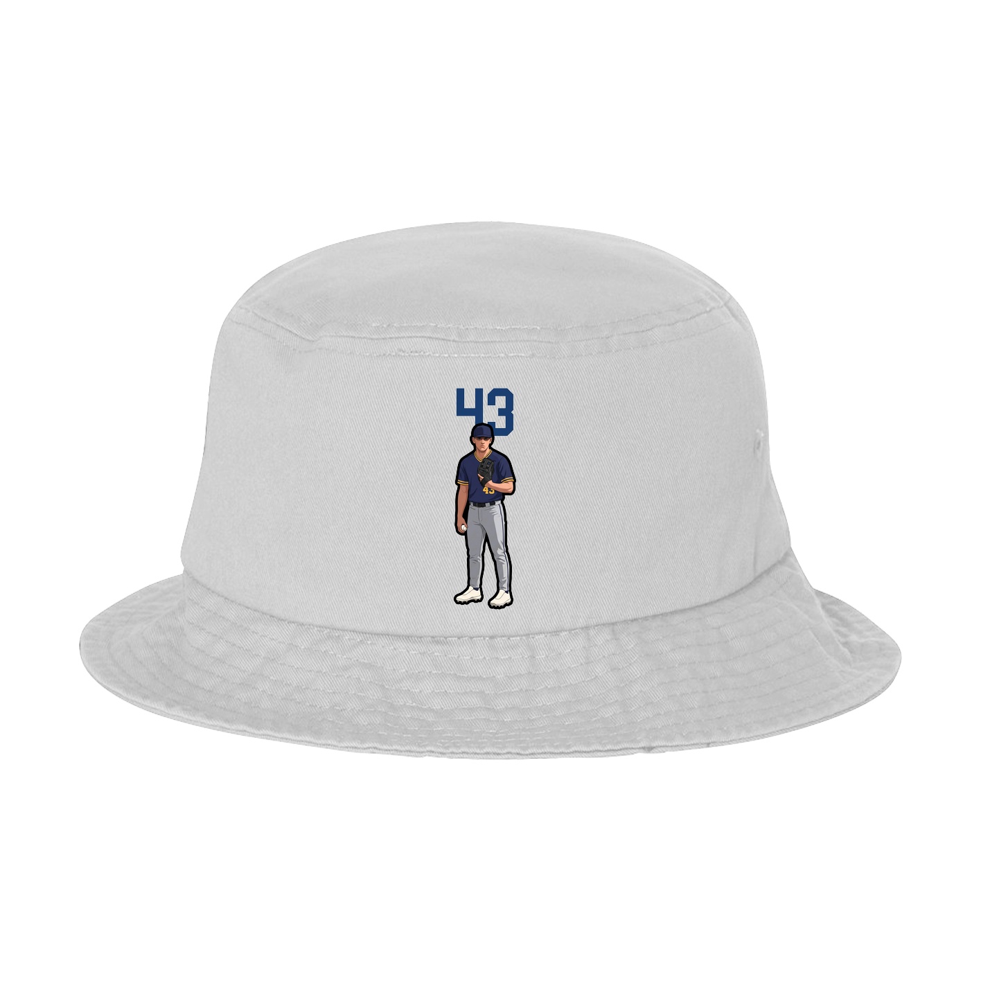 Bucket Cap — Number Top in White