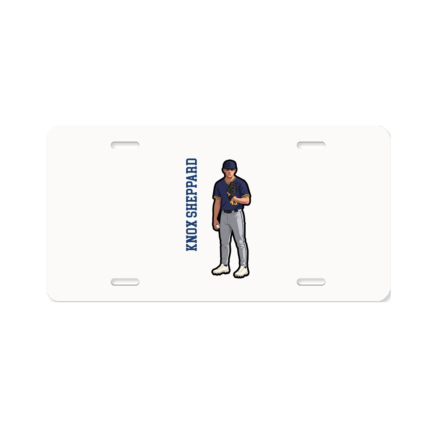 License Plate — Name Vertical in Classic