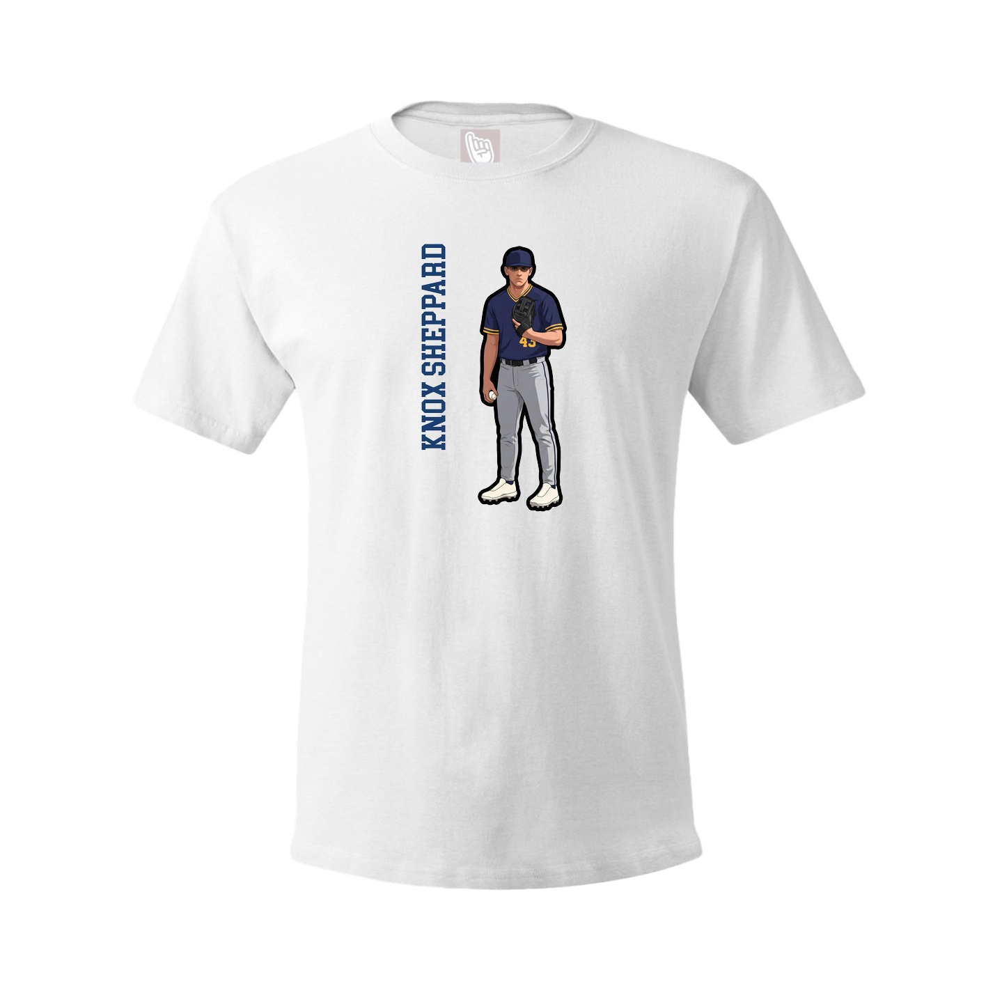 Youth Tee — Name Vertical in White