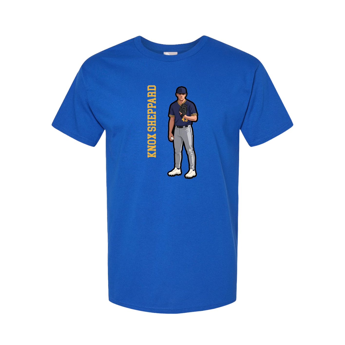 Youth Tee — Name Vertical in Royal