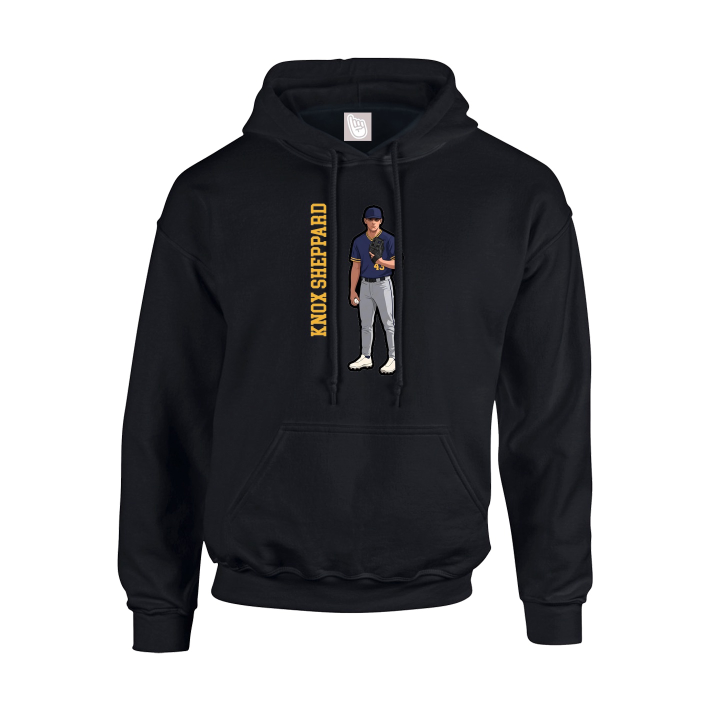 Youth Hoodie — Name Vertical in Black