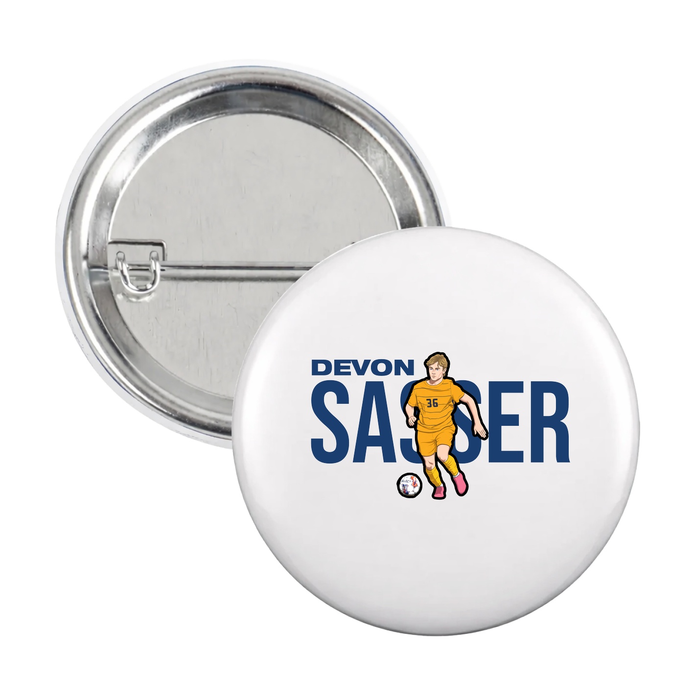 Game Day Button — Player Name in White