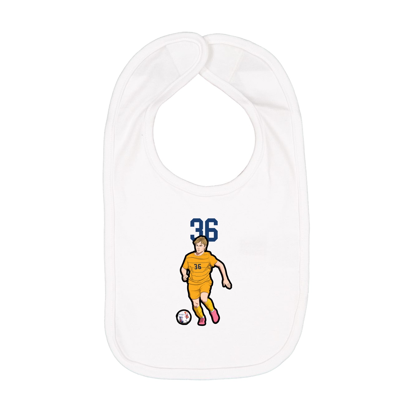 Infant Bib — Number Top in White