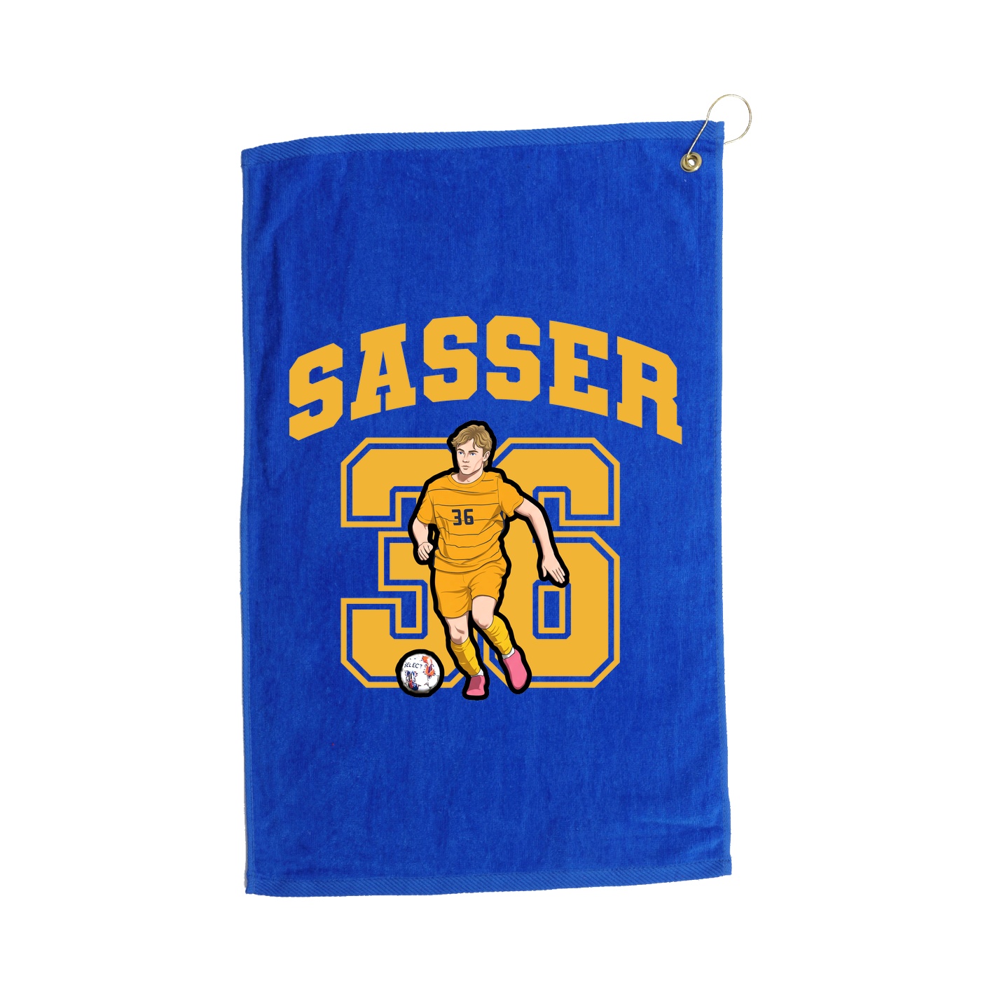 Golf Towel — Number in Royal