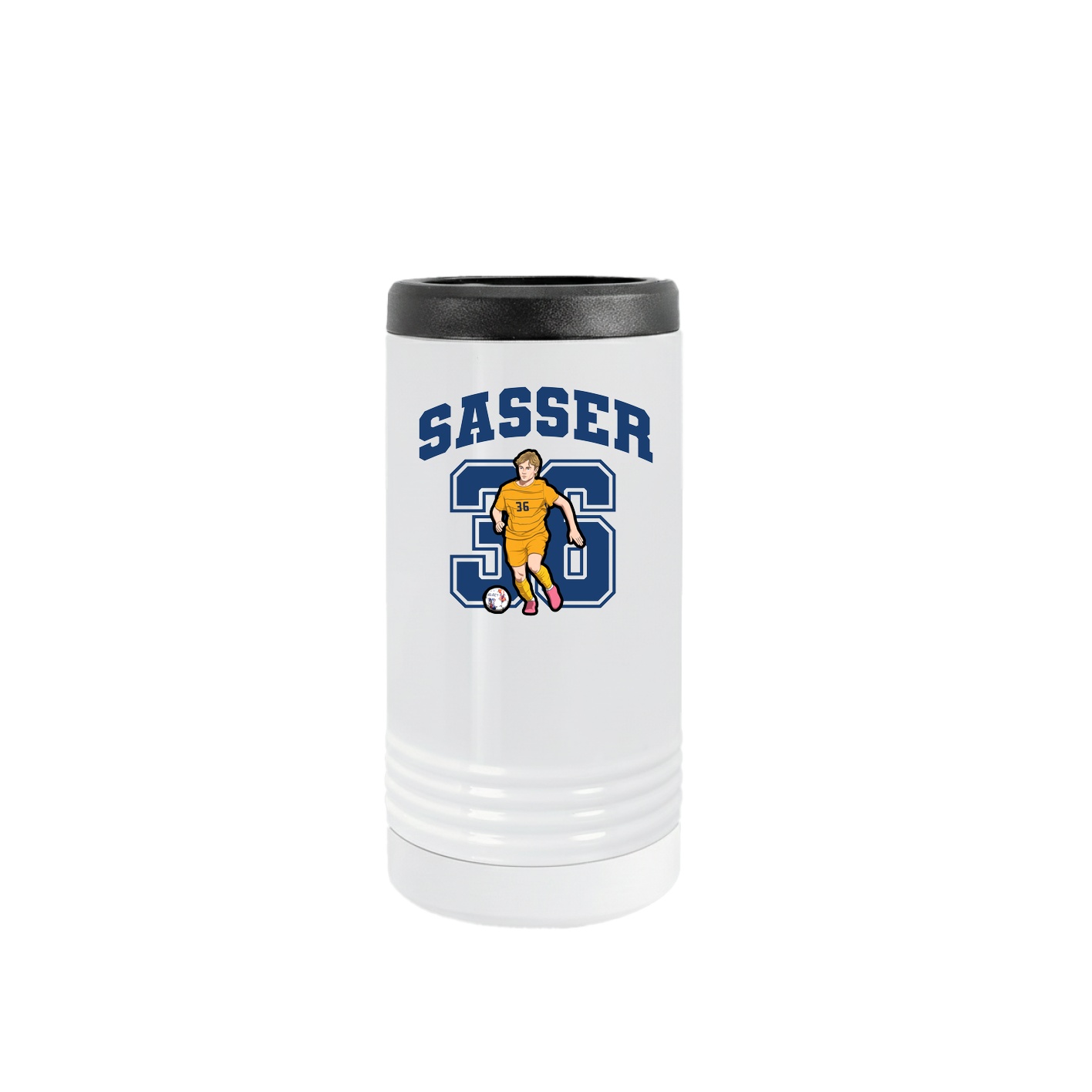 Slim Beverage Holder — Number in White