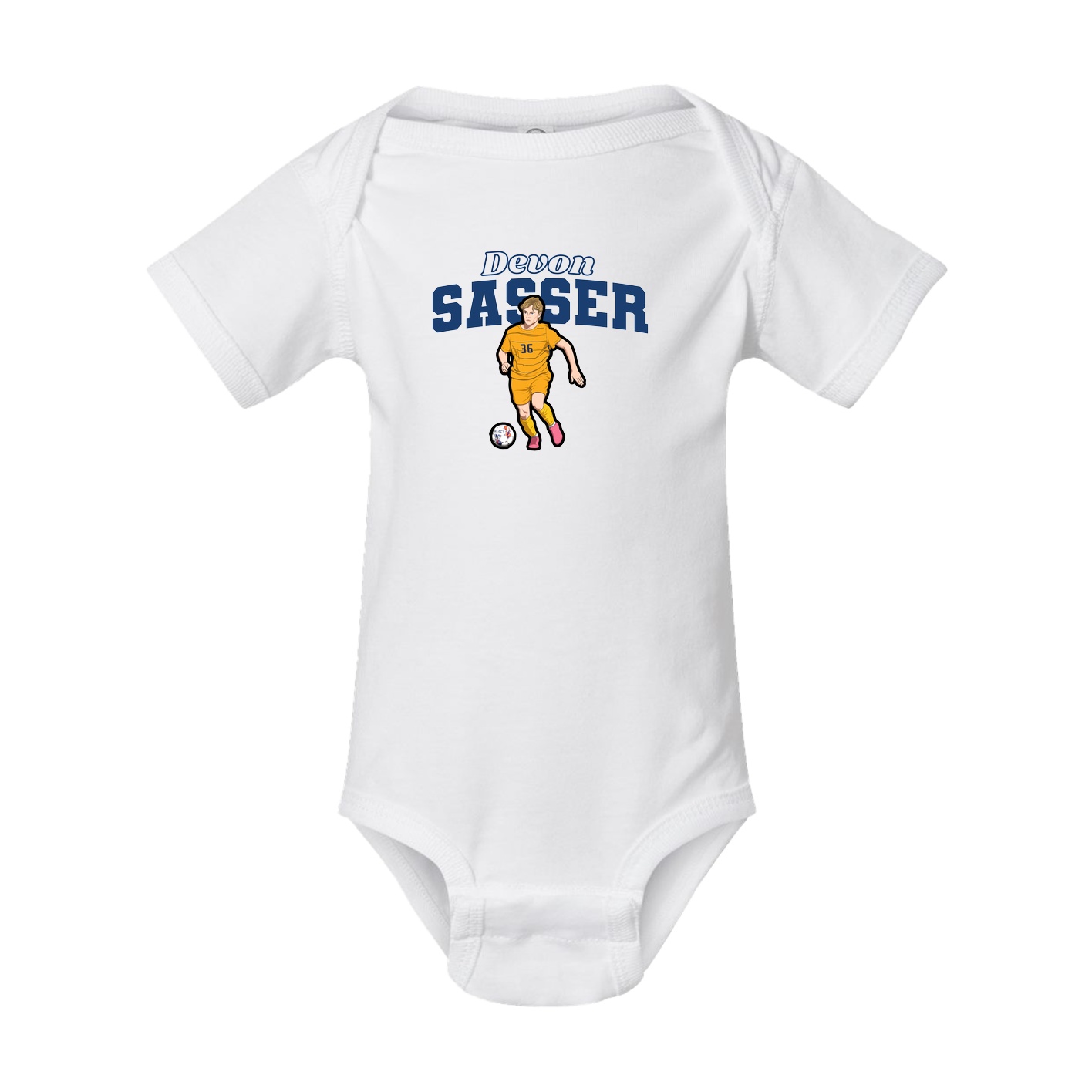 Baby Onesie — Name Arch in White