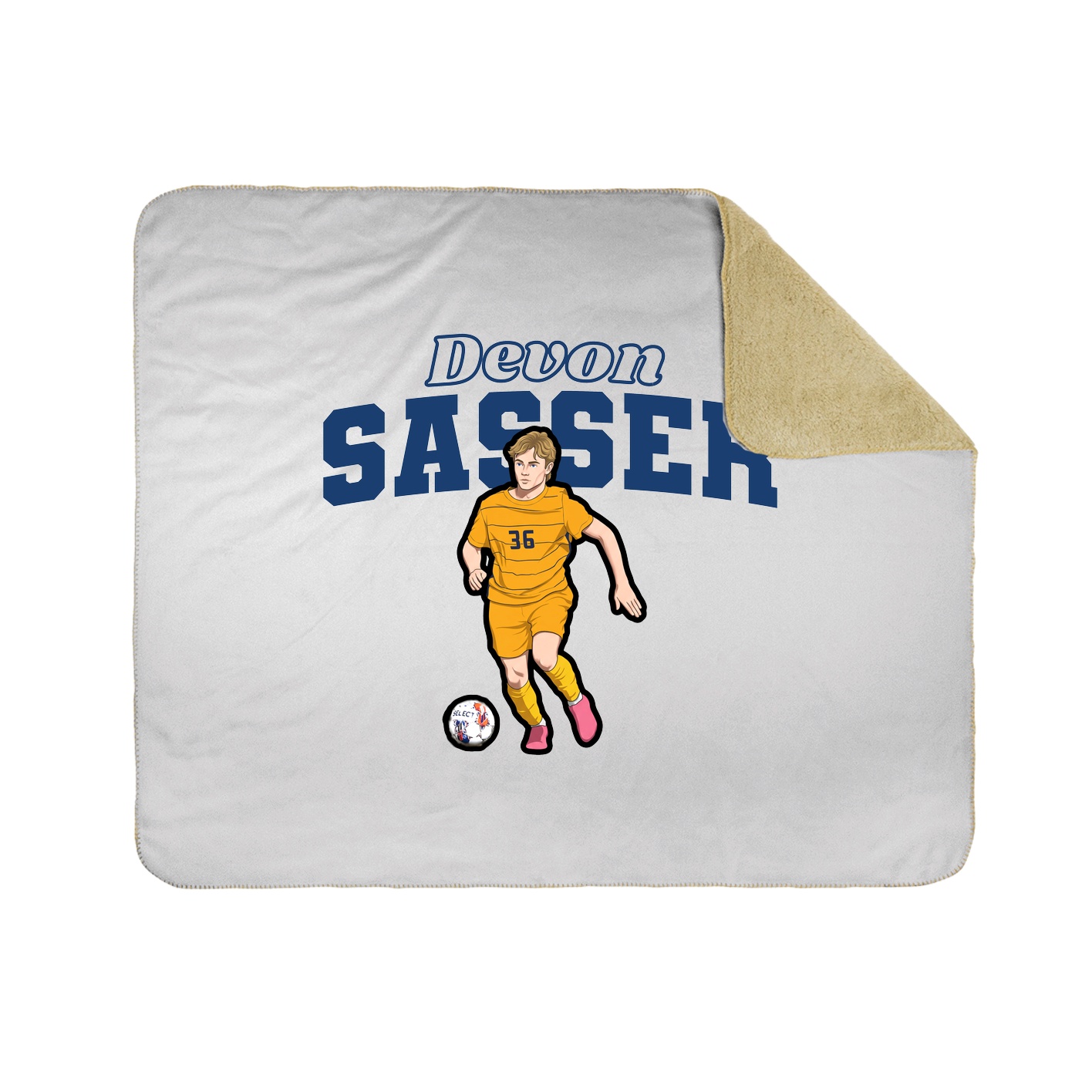 Throw Blanket — Name Arch in White