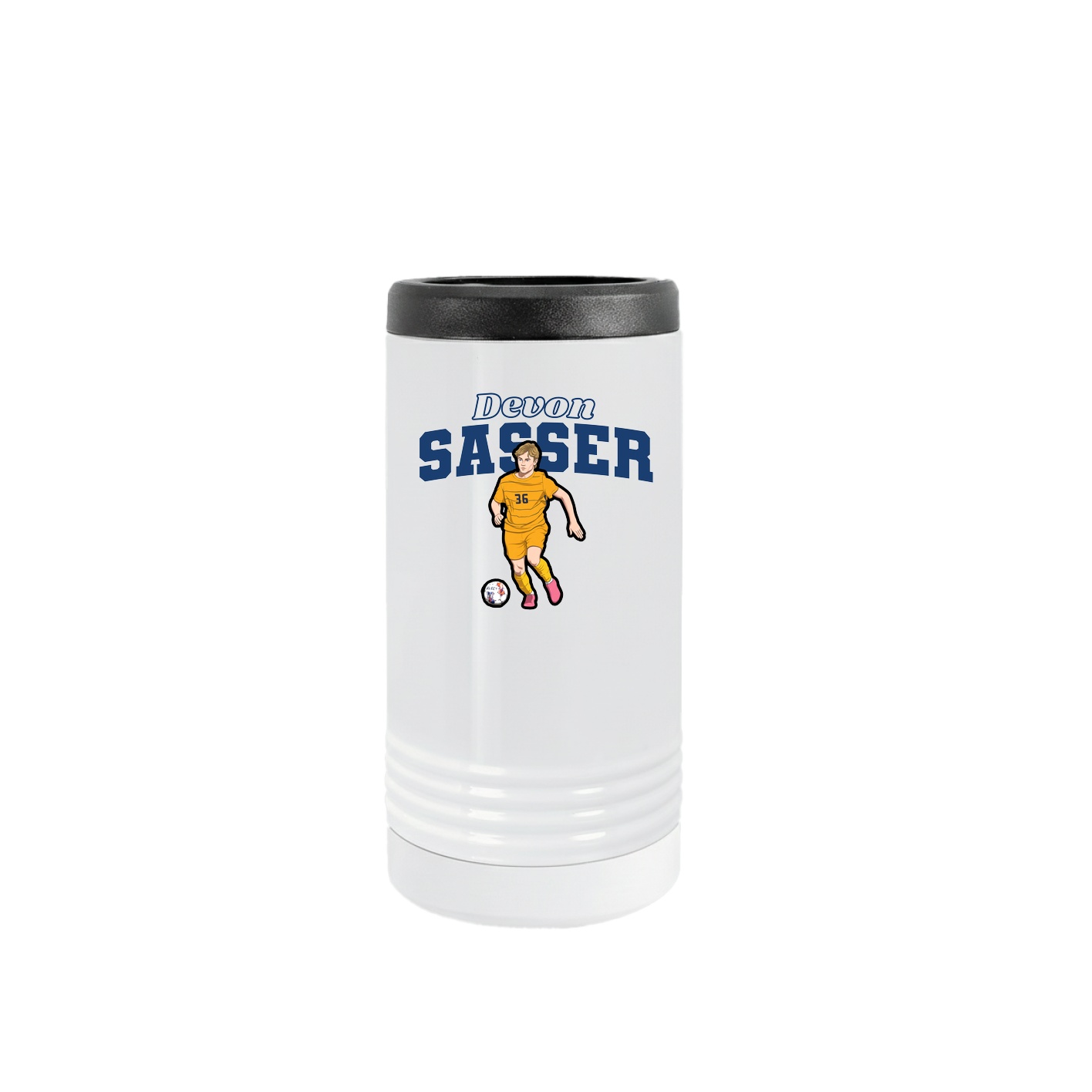Slim Beverage Holder — Name Arch in White