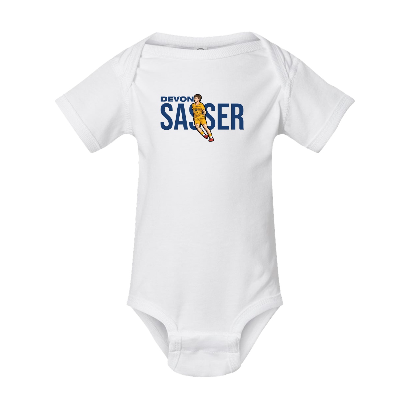 Baby Onesie — Player Name in White