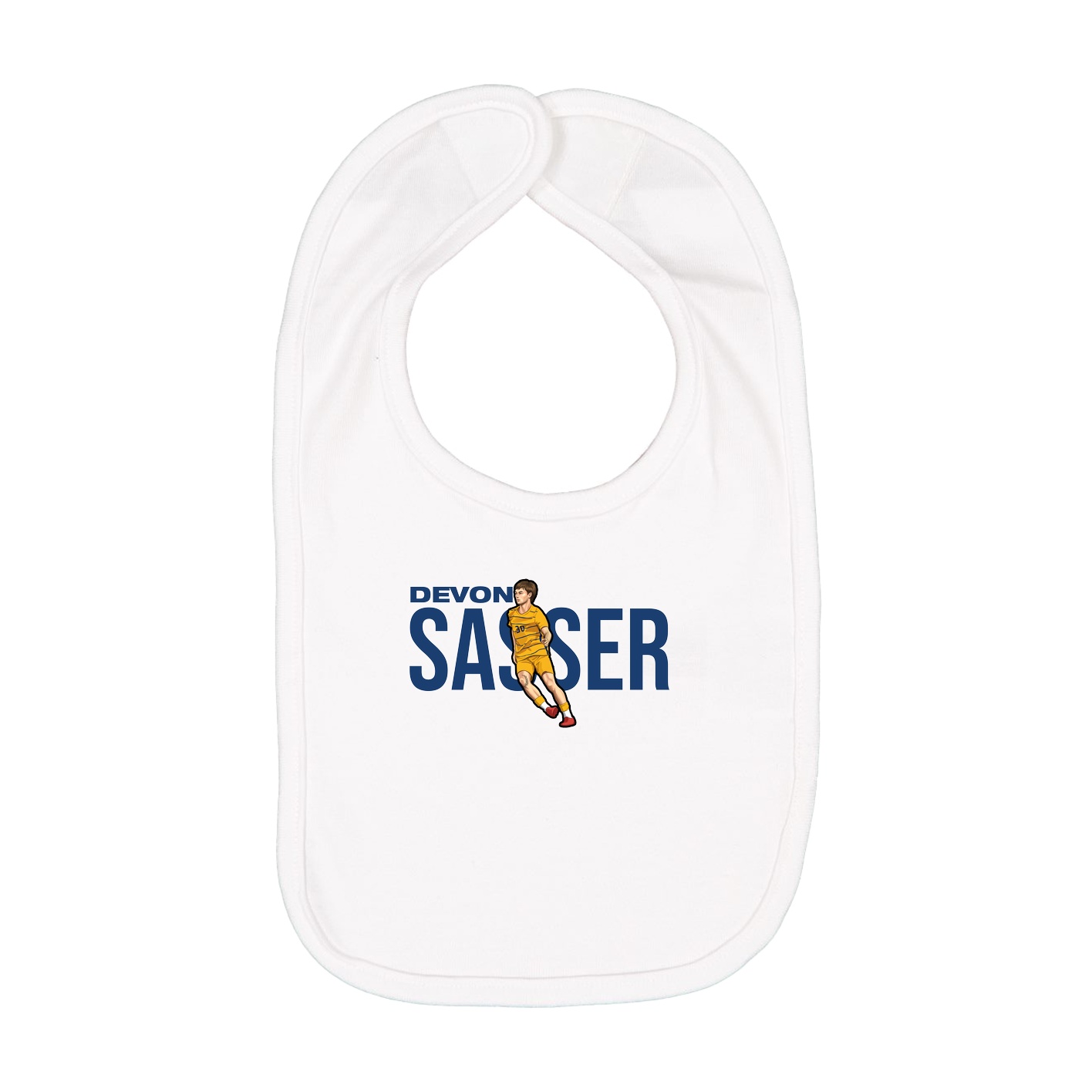 Infant Bib — Player Name in White