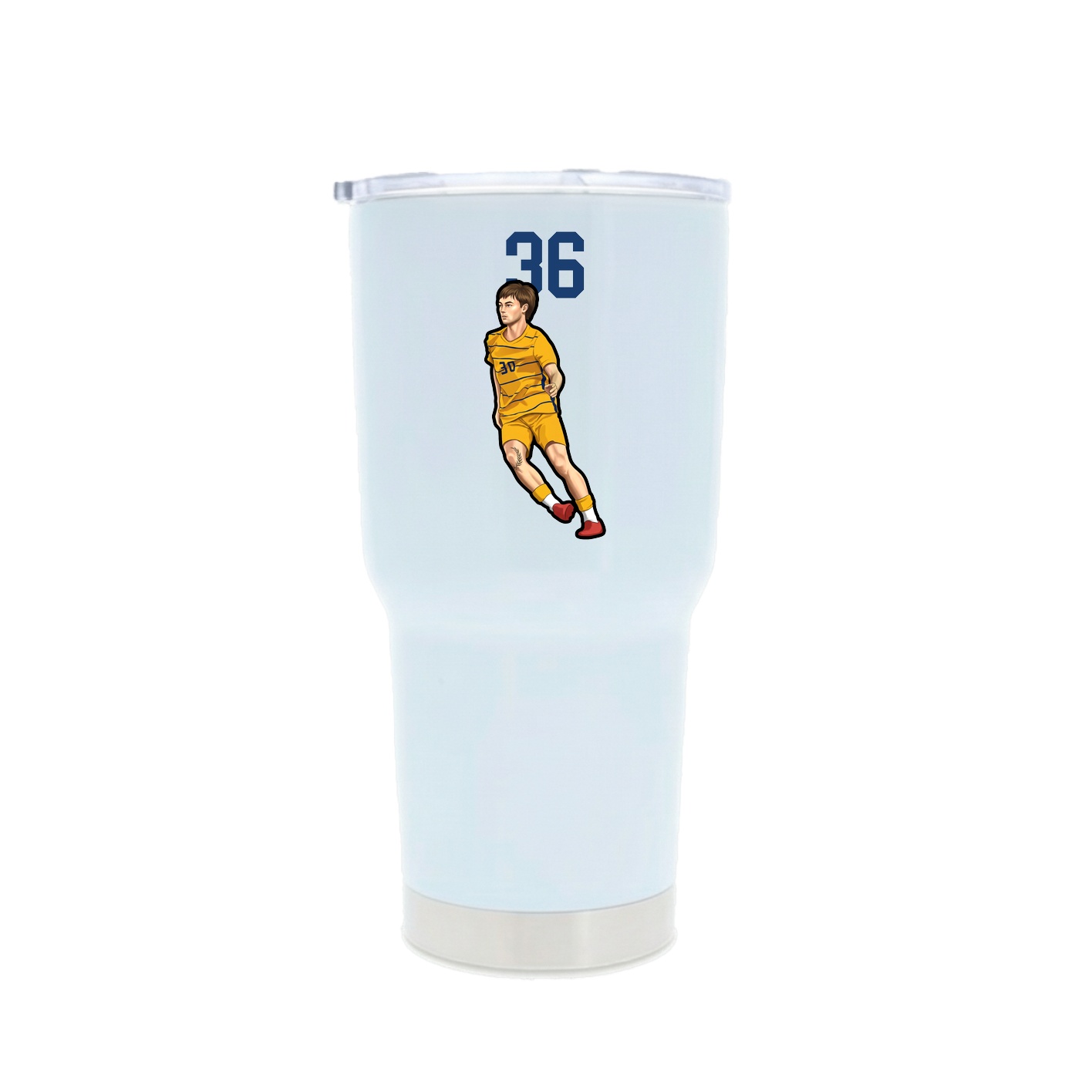 30oz Stainless Steel Tumbler — Number Top in White