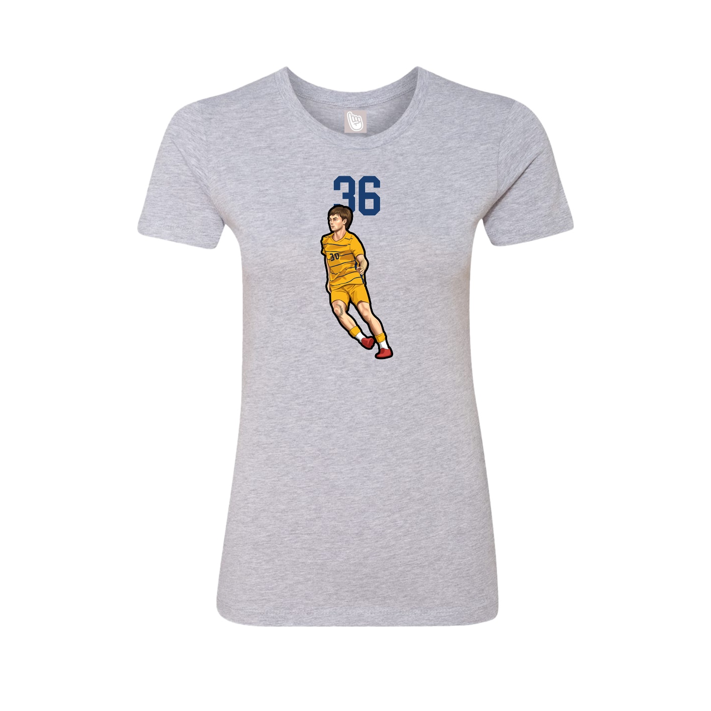 Fitted Women's Tee — Number Top in Grey