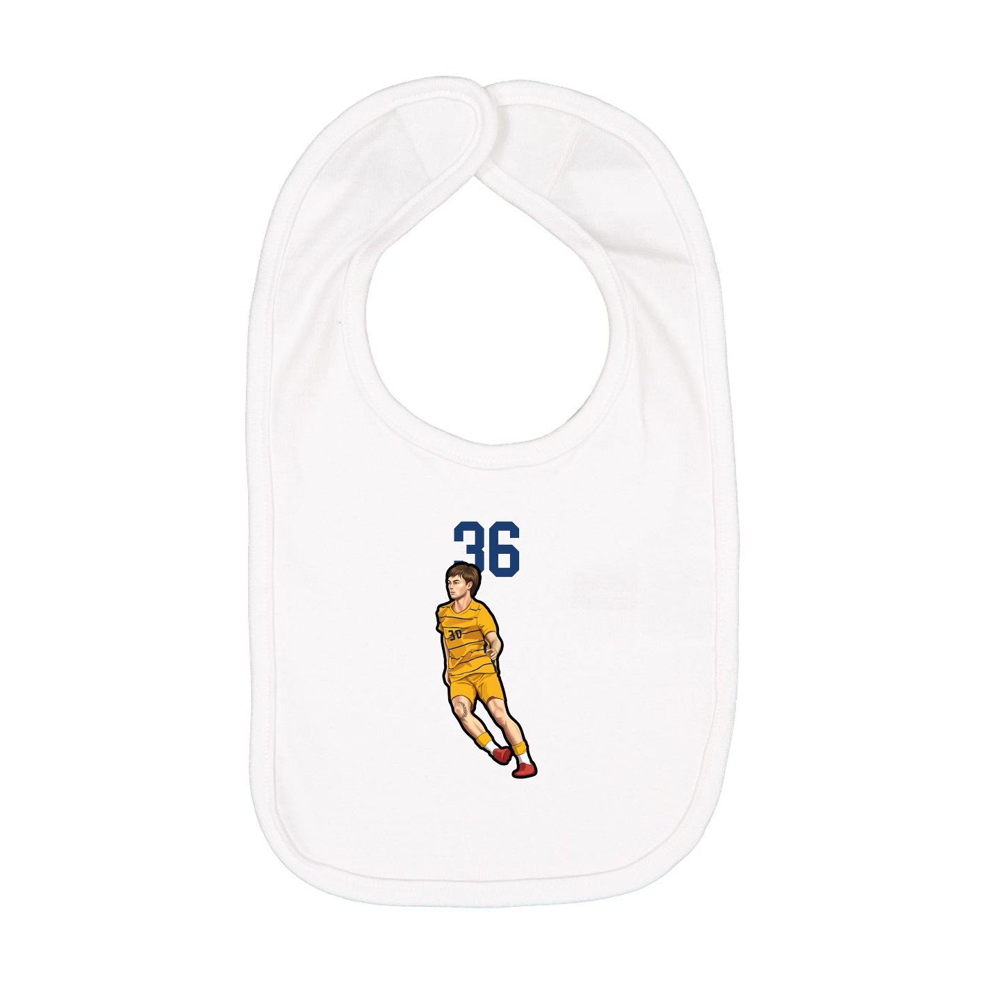 Infant Bib — Number Top in White