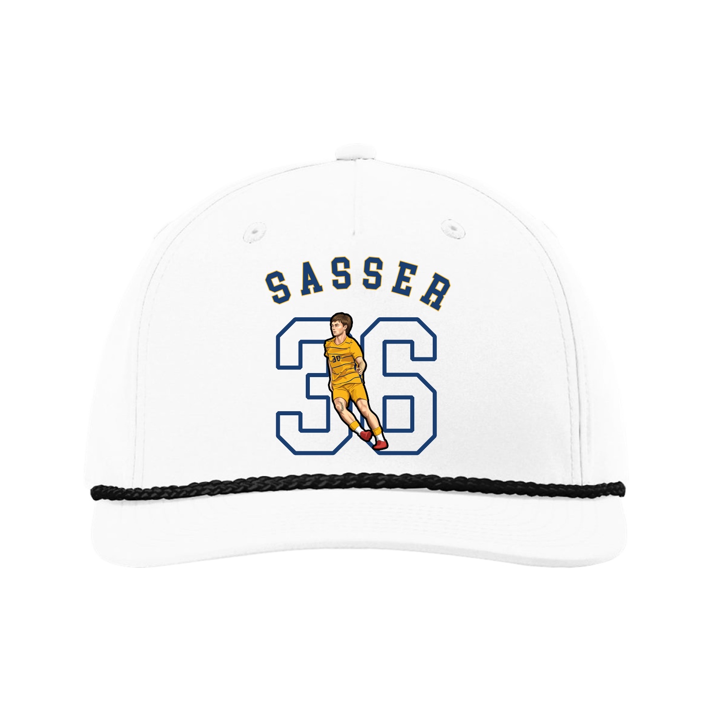 Five-Panel Classic Rope Cap — Shirsey Arch in White