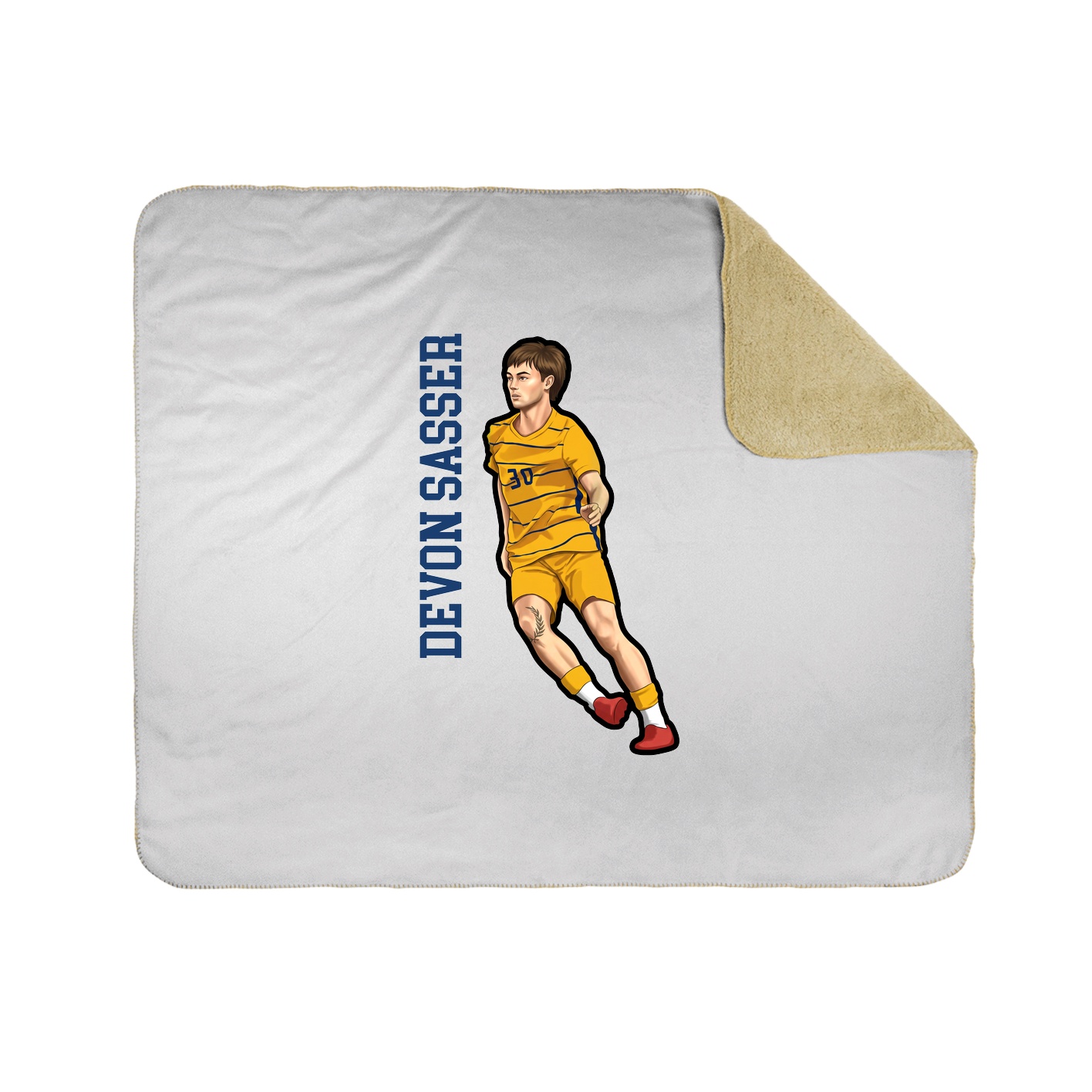 Throw Blanket — Name Vertical in White