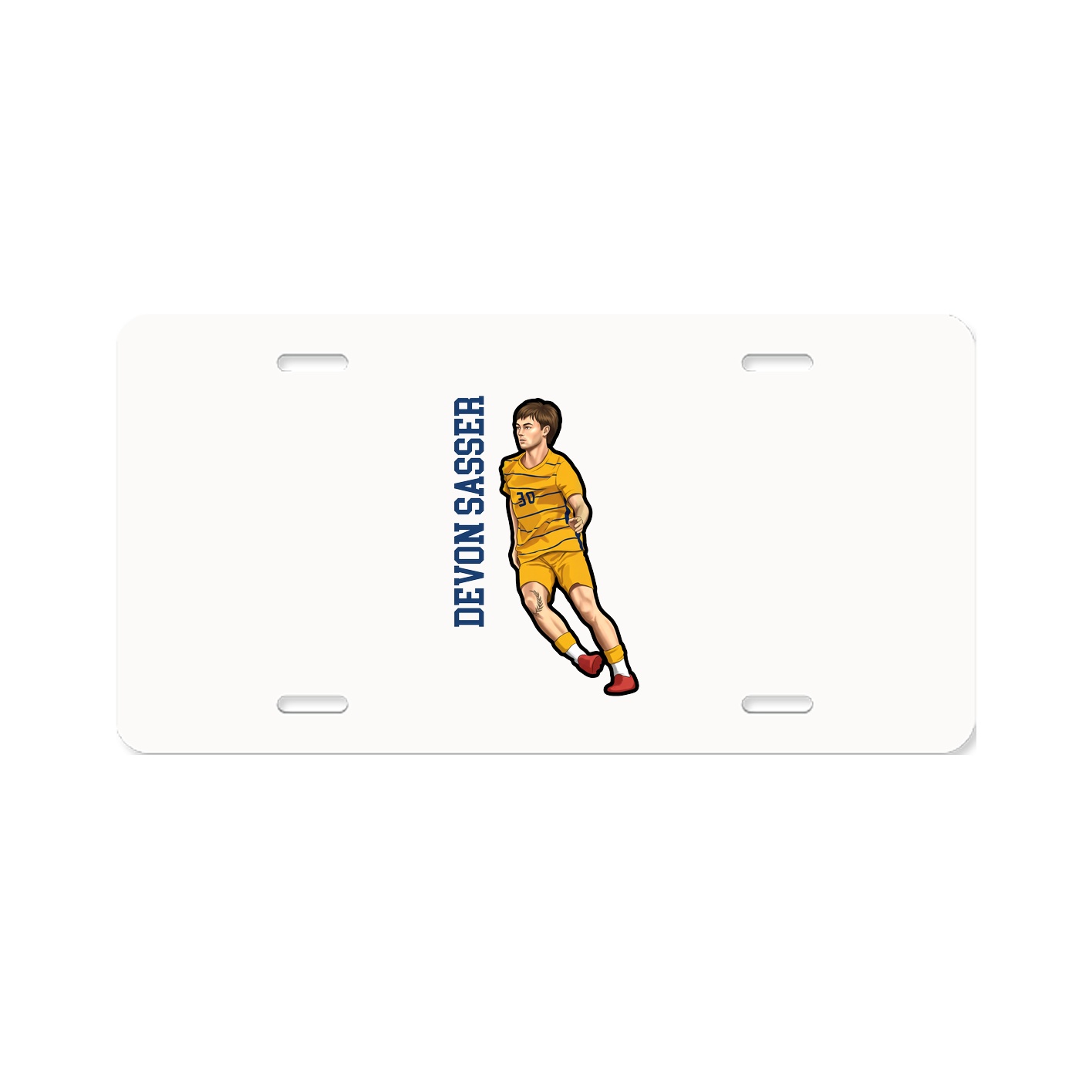 License Plate — Name Vertical in Classic