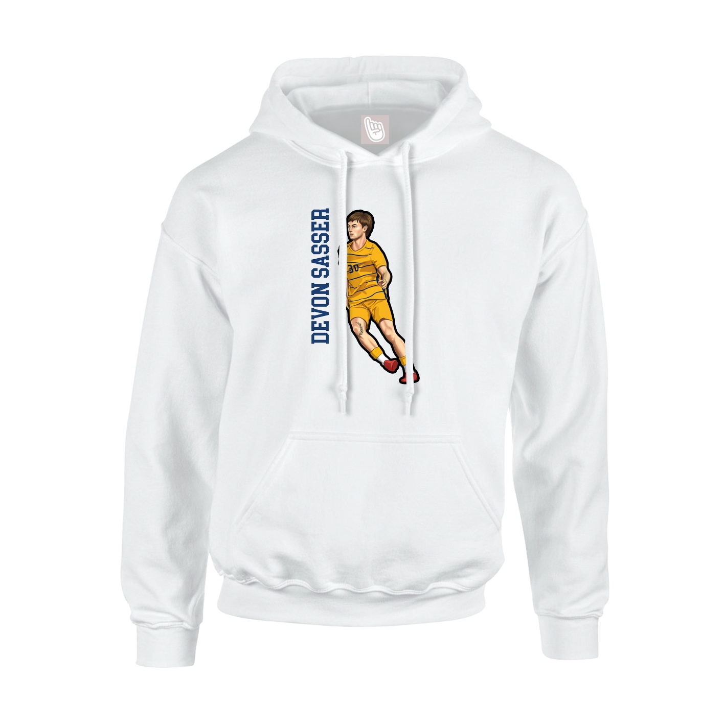 Hoodie — Name Vertical in White