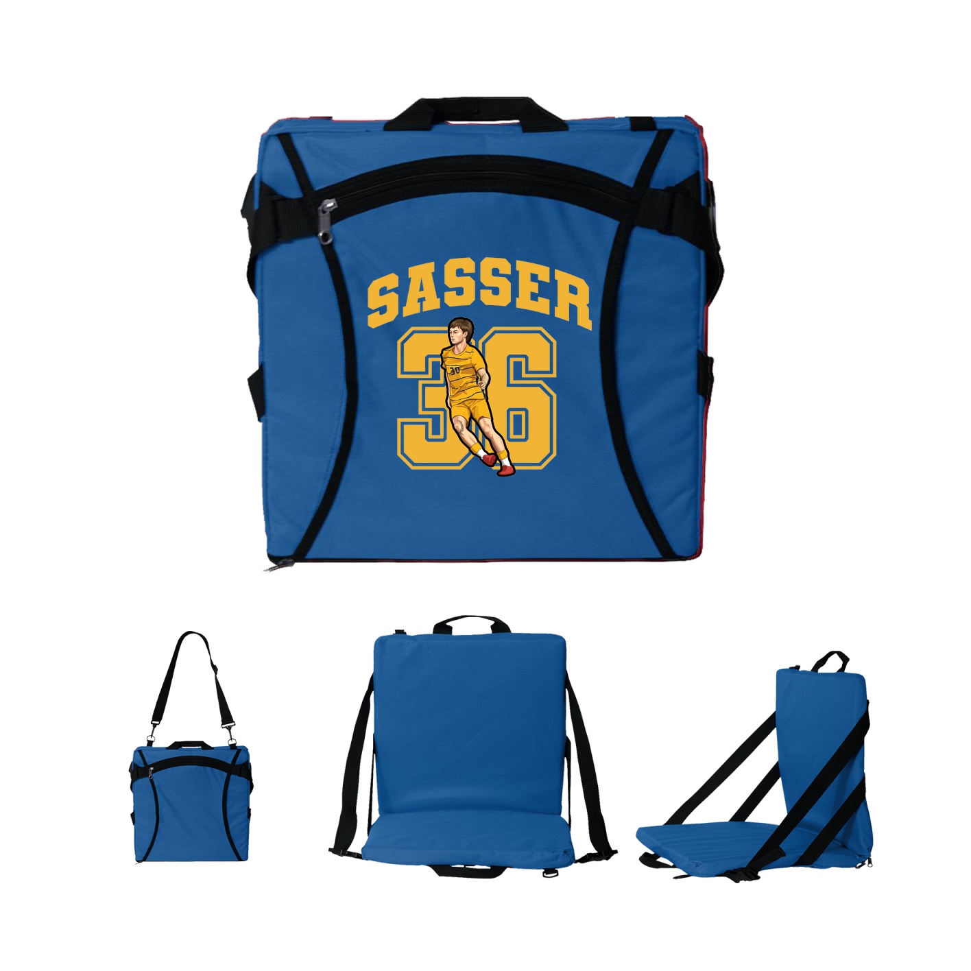 Folding Stadium Seat — Number in Royal