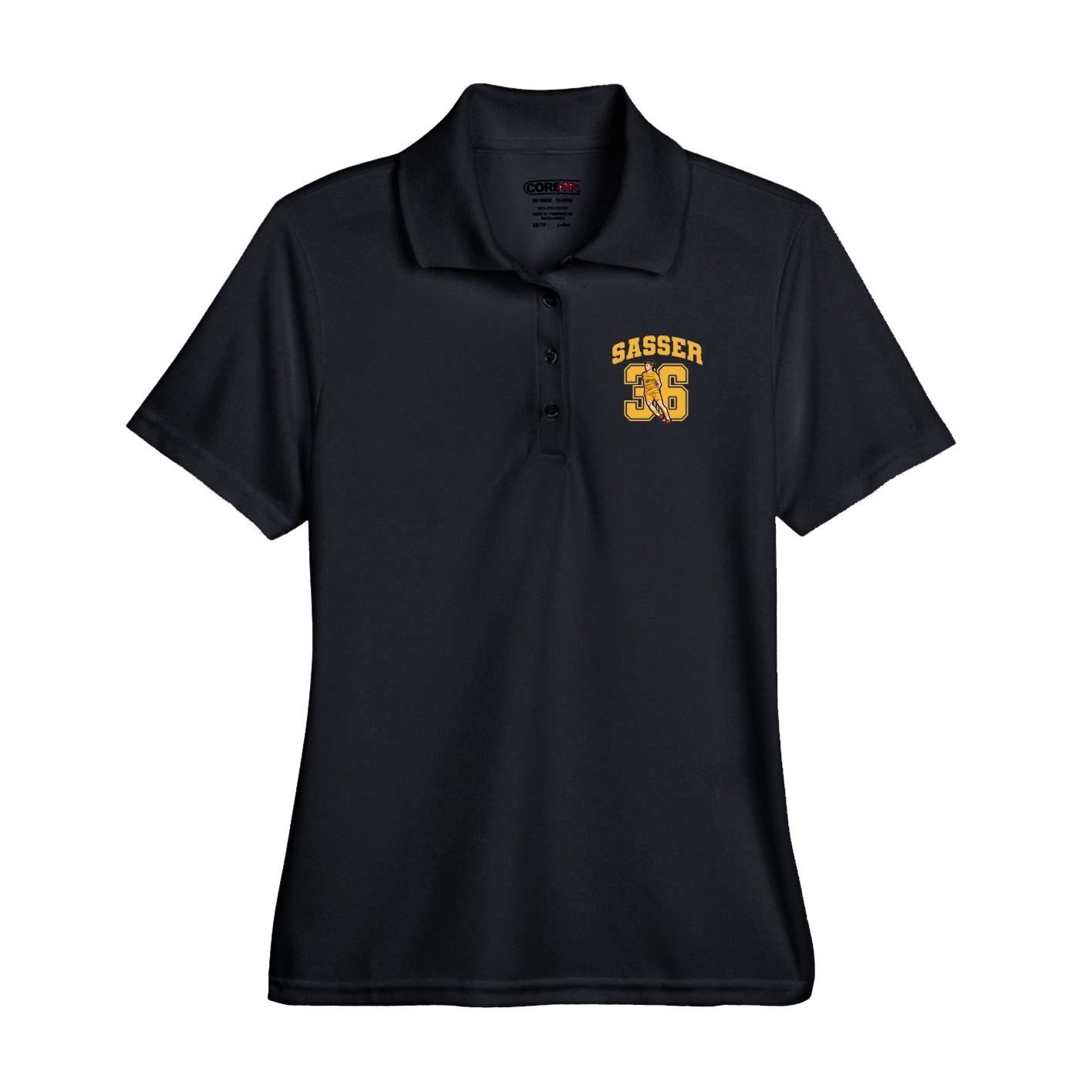 Performance Polo — Number in Black