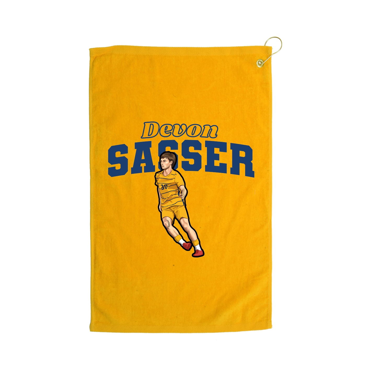 Golf Towel — Name Arch in Gold