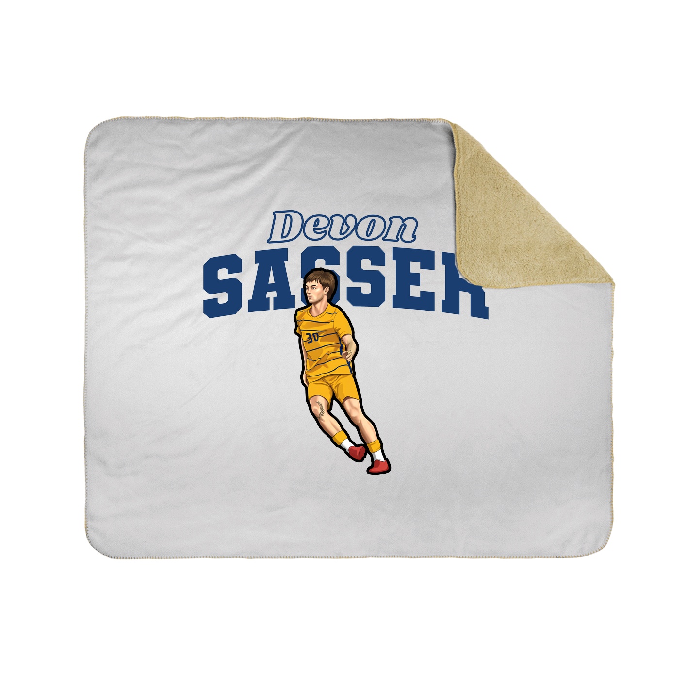 Throw Blanket — Name Arch in White