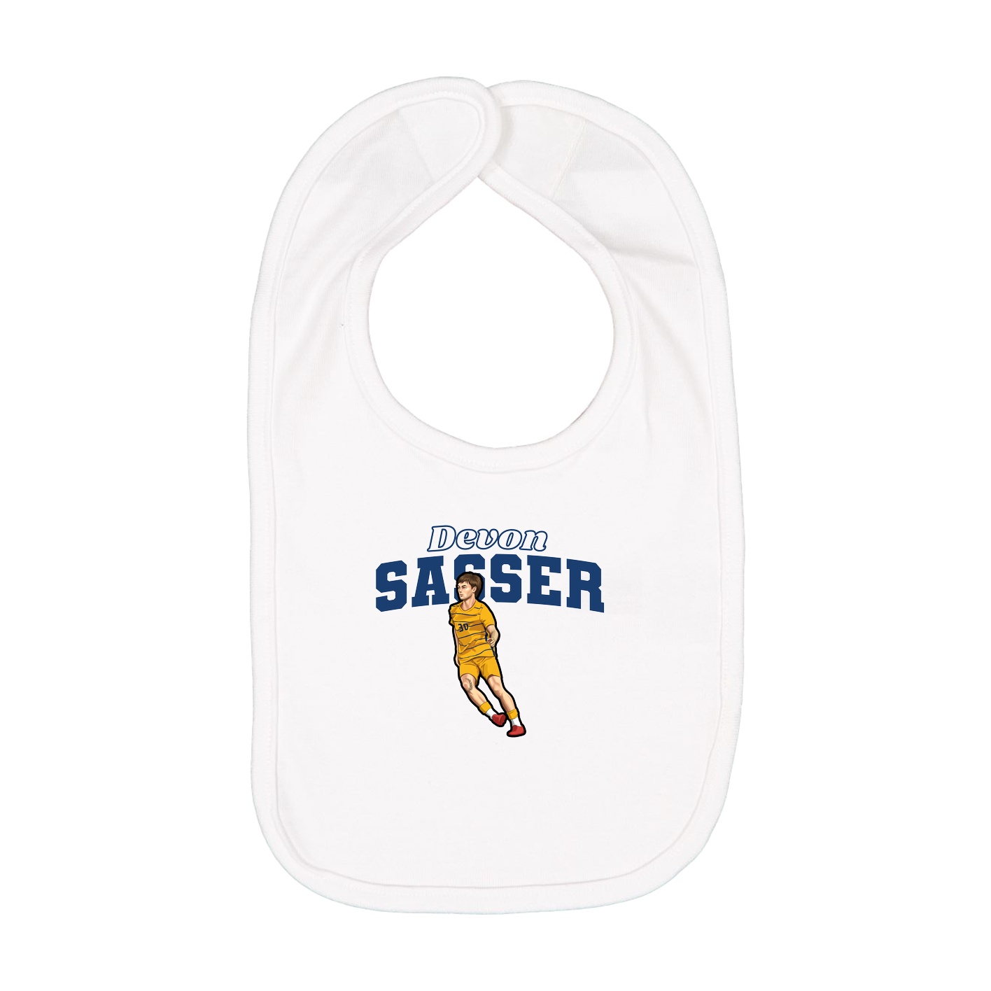 Infant Bib — Name Arch in White