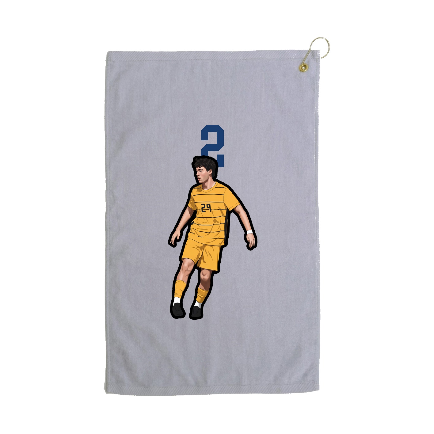 Golf Towel — Number Top in Grey