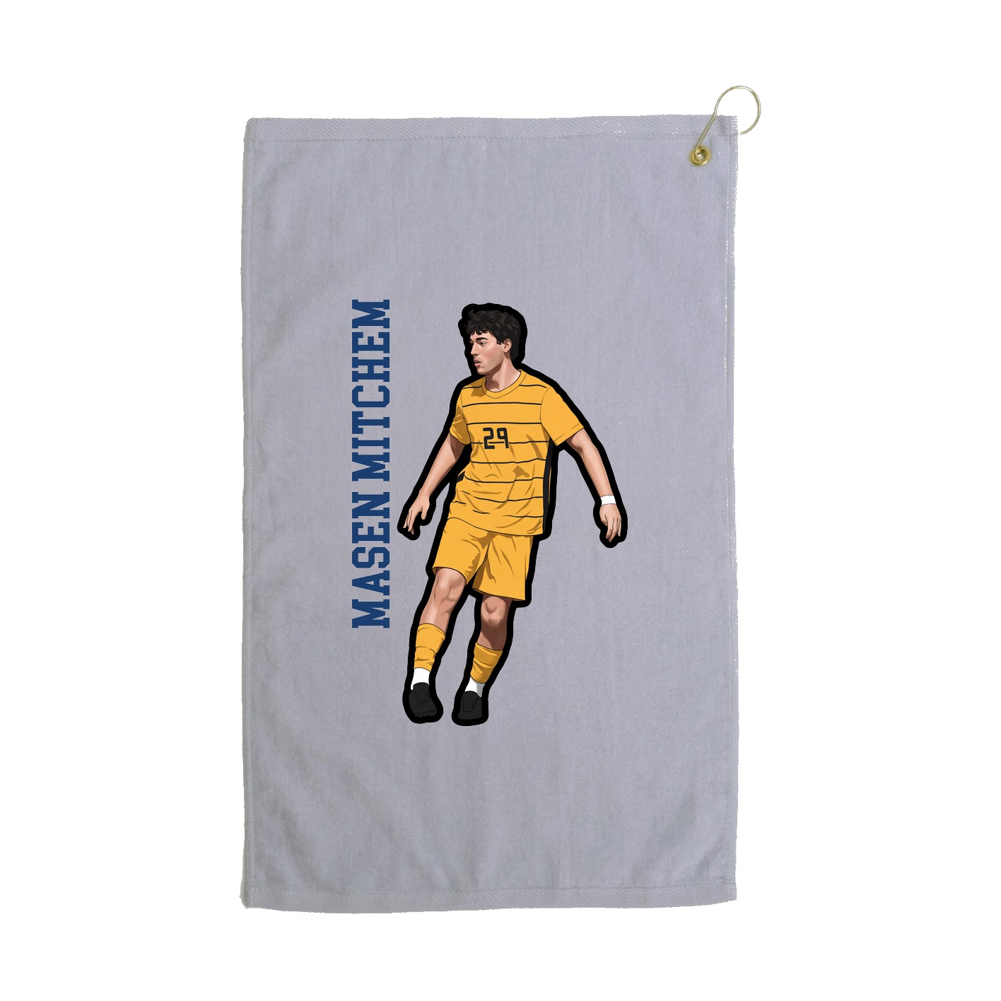 Golf Towel — Name Vertical in Grey