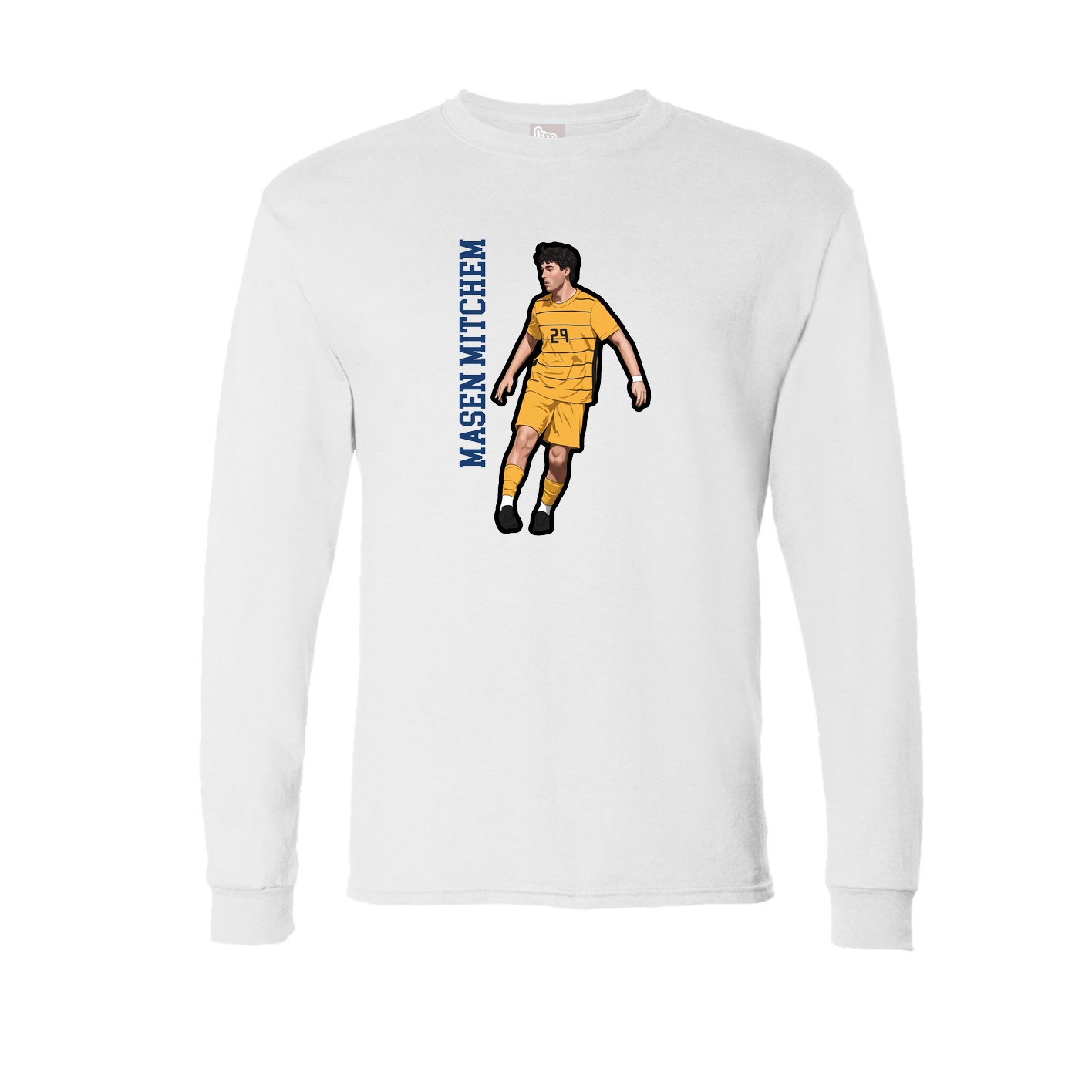 Long Sleeve Tee — Name Vertical in White
