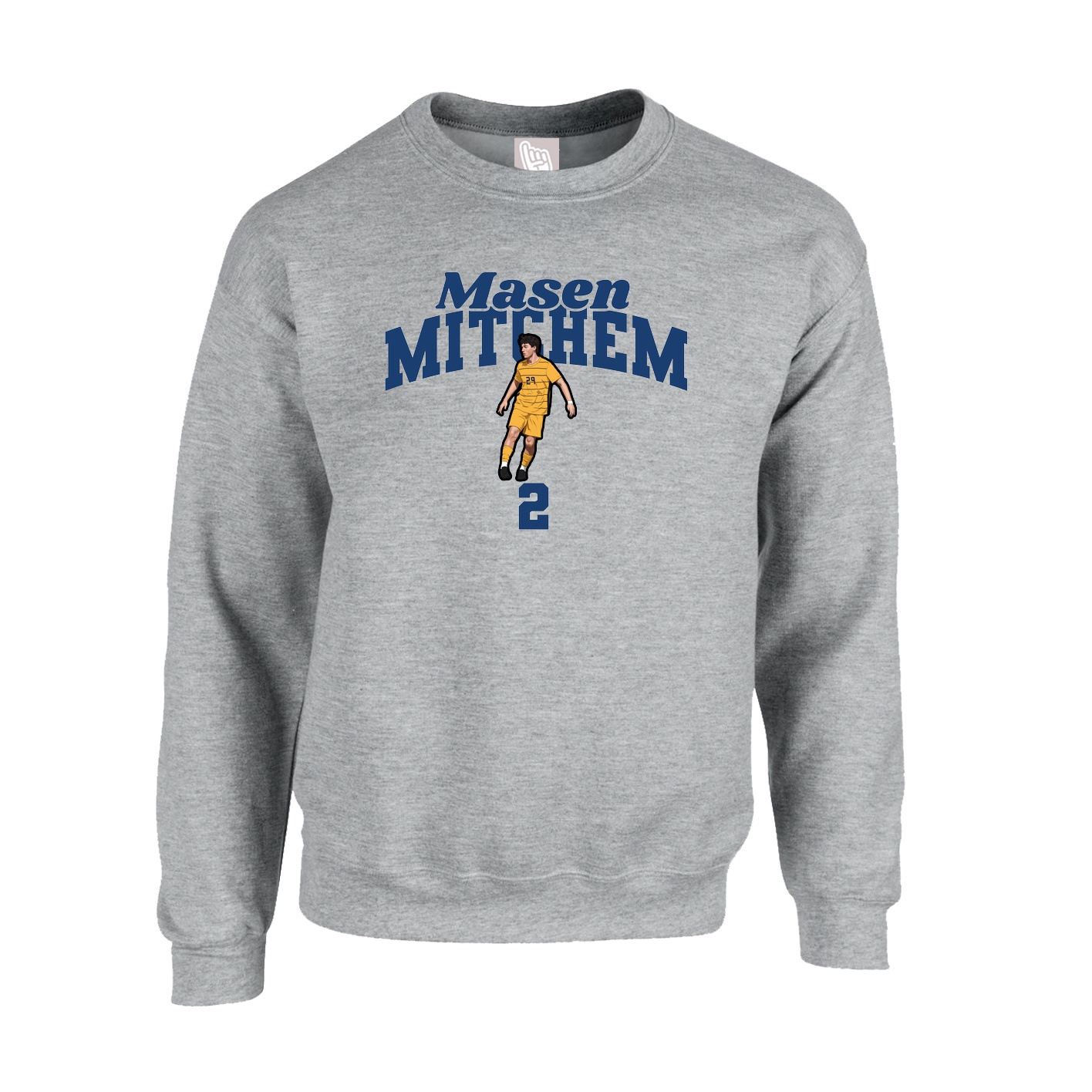Fleece Crew — Signature Arch in Grey