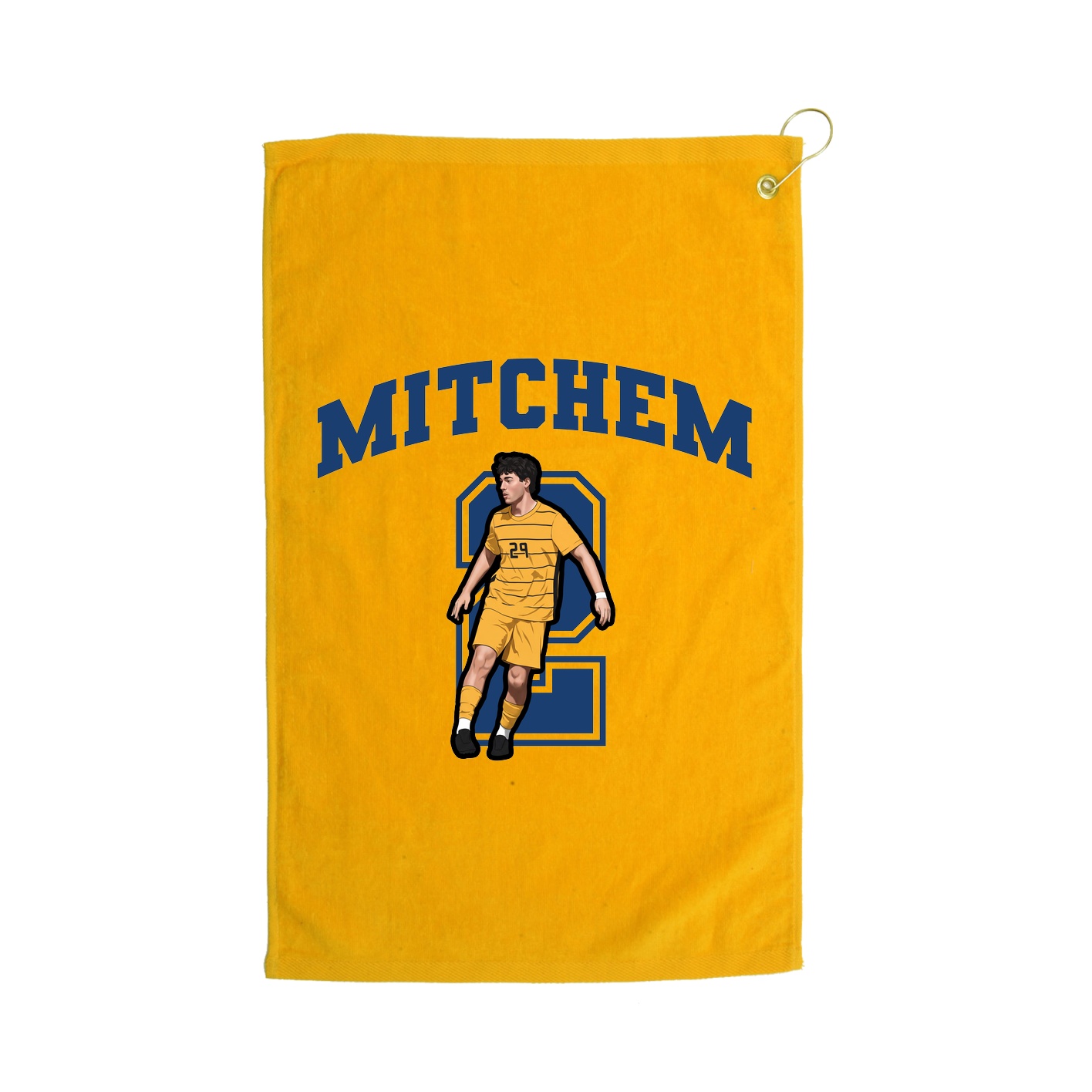 Golf Towel — Number in Gold
