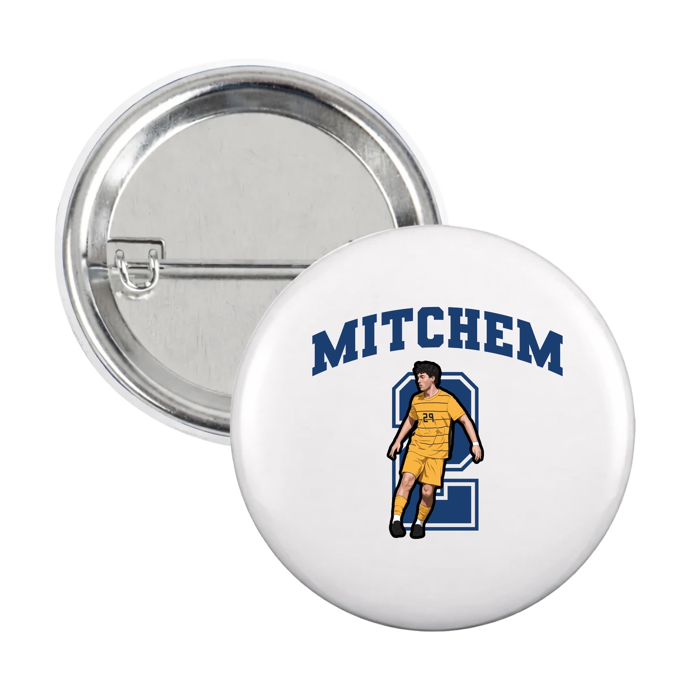 Game Day Button — Number in White
