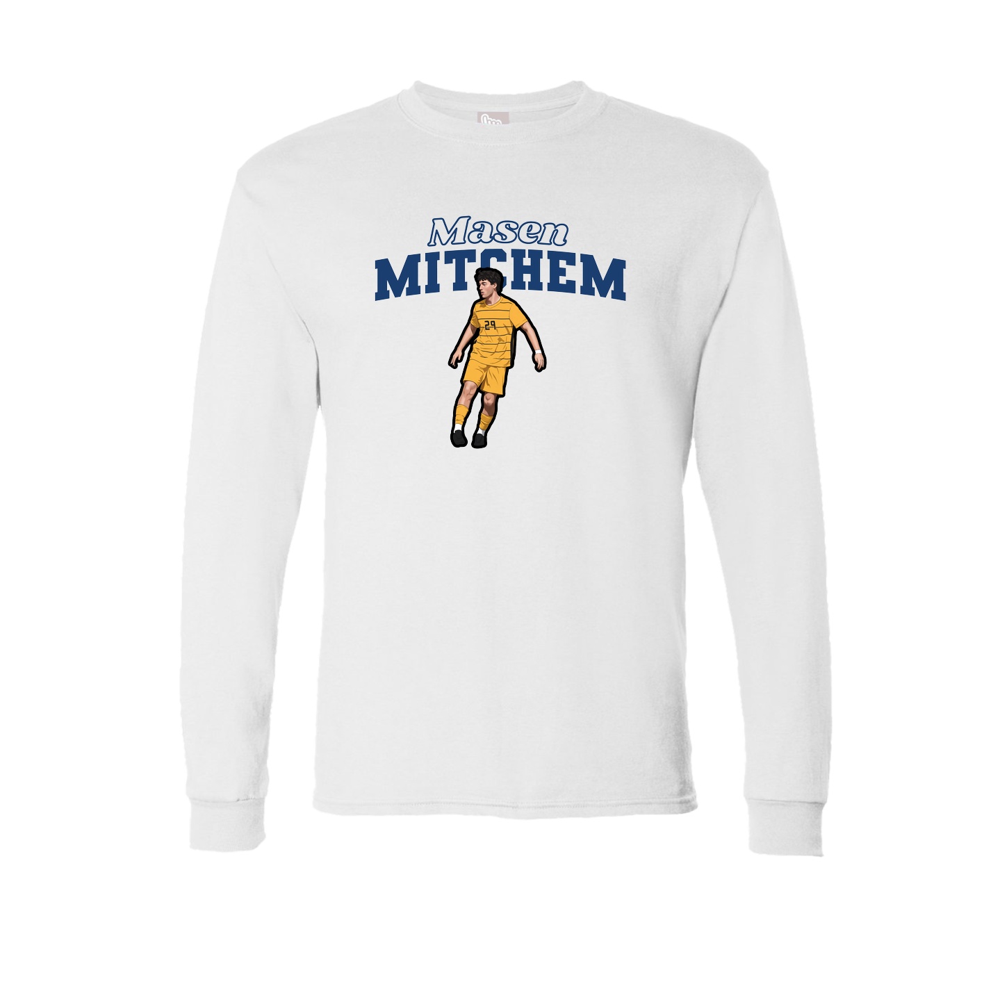 Long Sleeve Tee — Name Arch in White