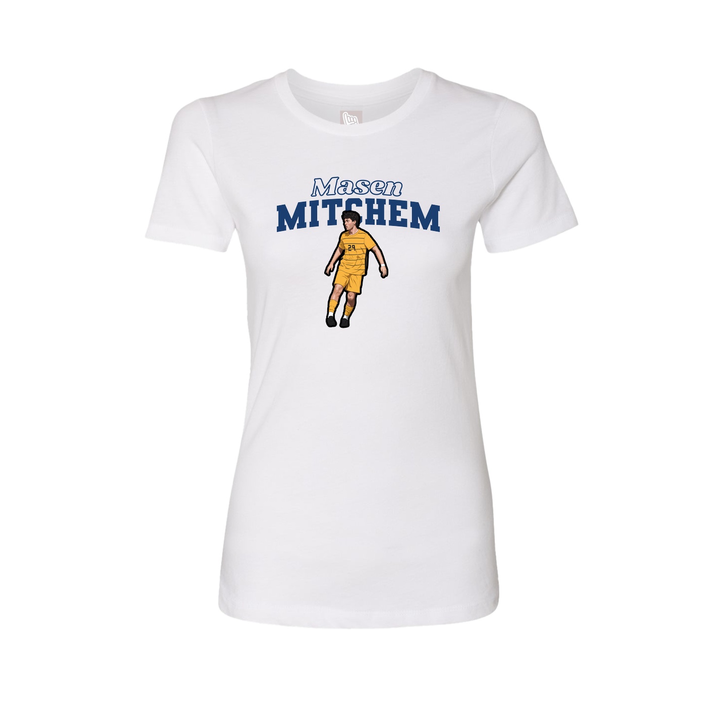 Fitted Women's Tee — Name Arch in White