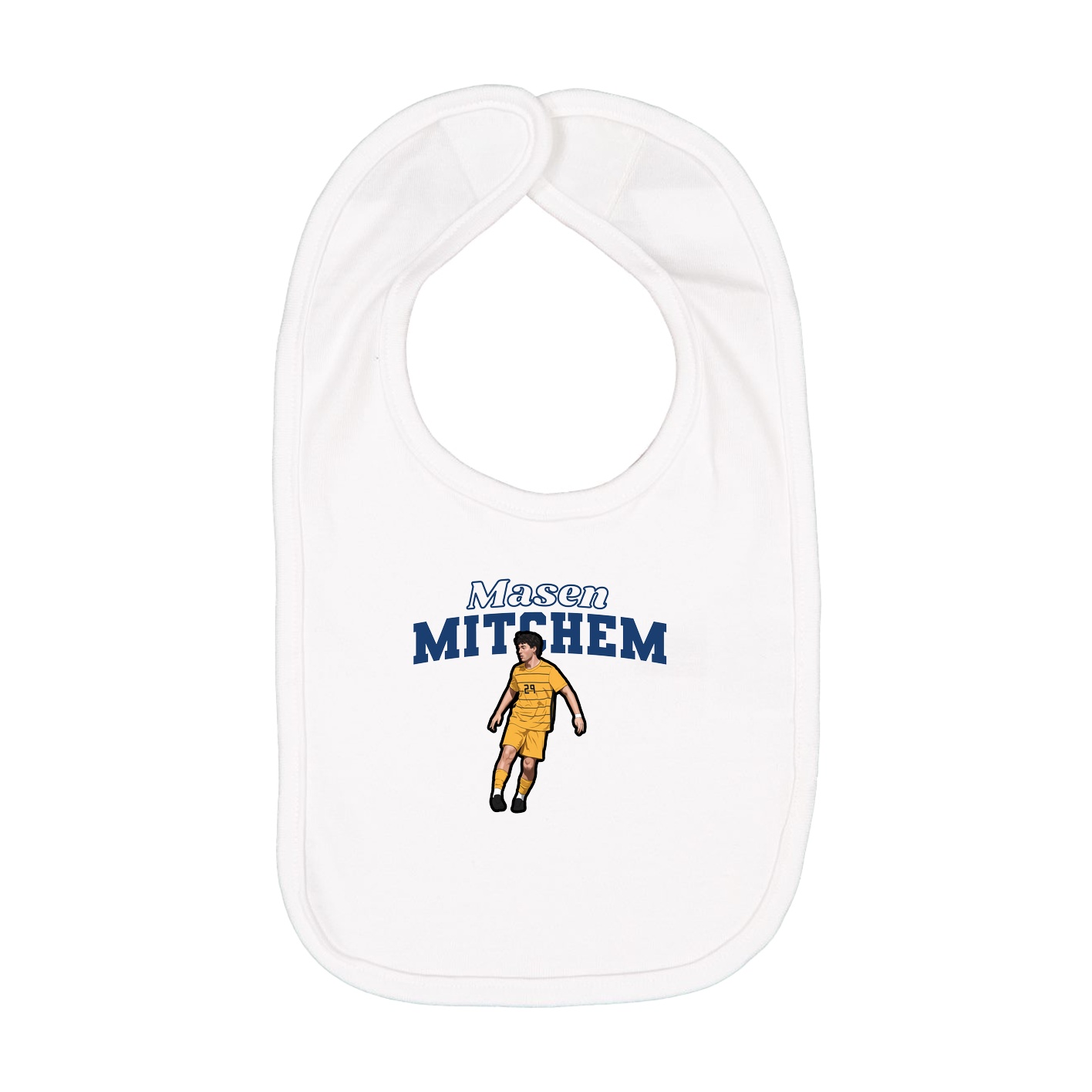 Infant Bib — Name Arch in White